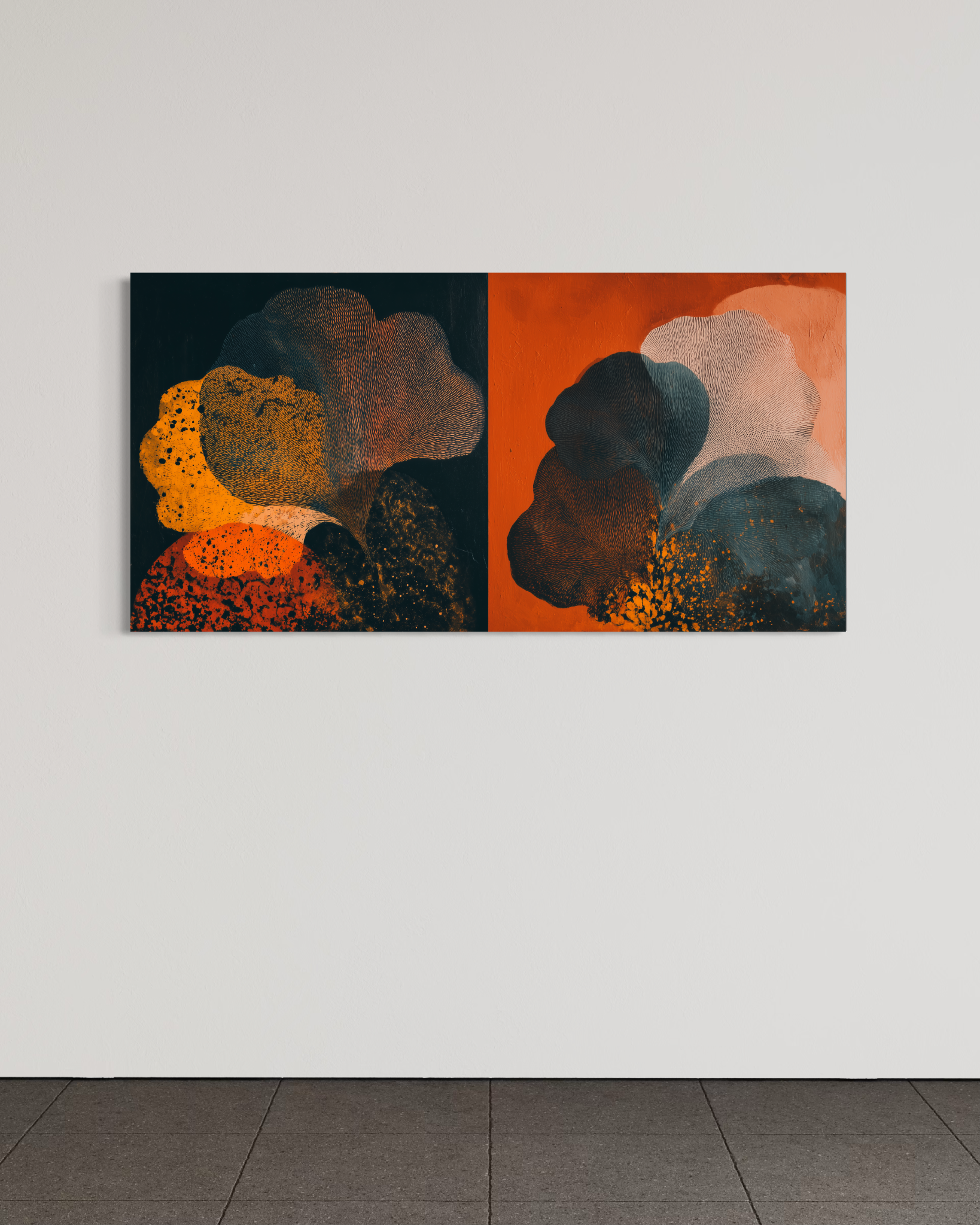 Floración incandescente · 140 × 70 cm