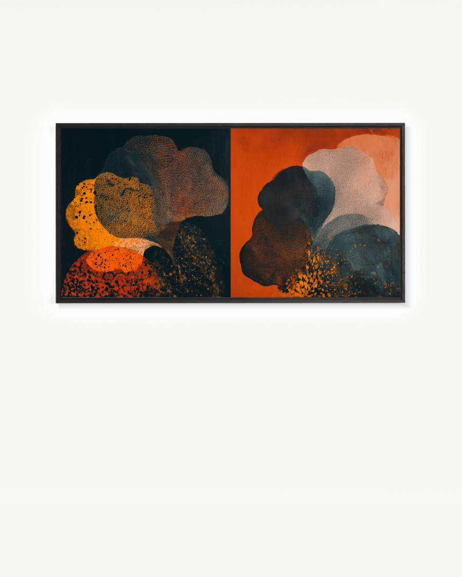 Floración incandescente · 140 × 70 cm