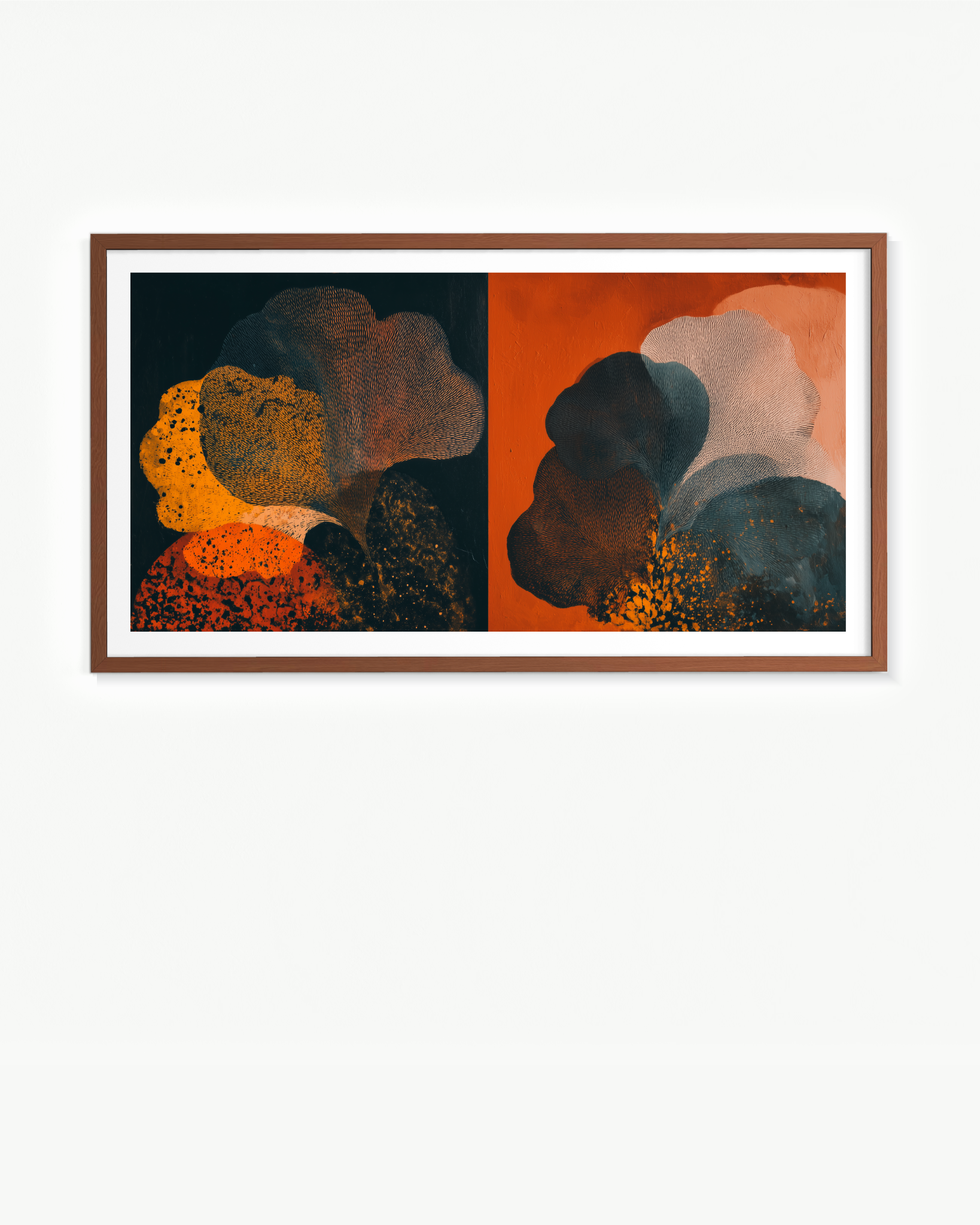 Floración incandescente · 140 × 70 cm