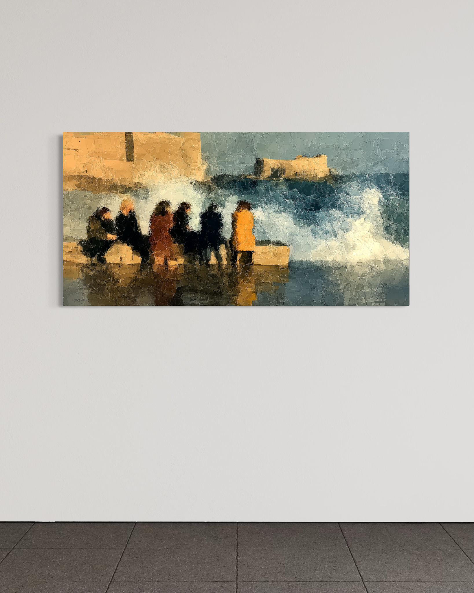 La llegada de la ola · 140 × 70 cm