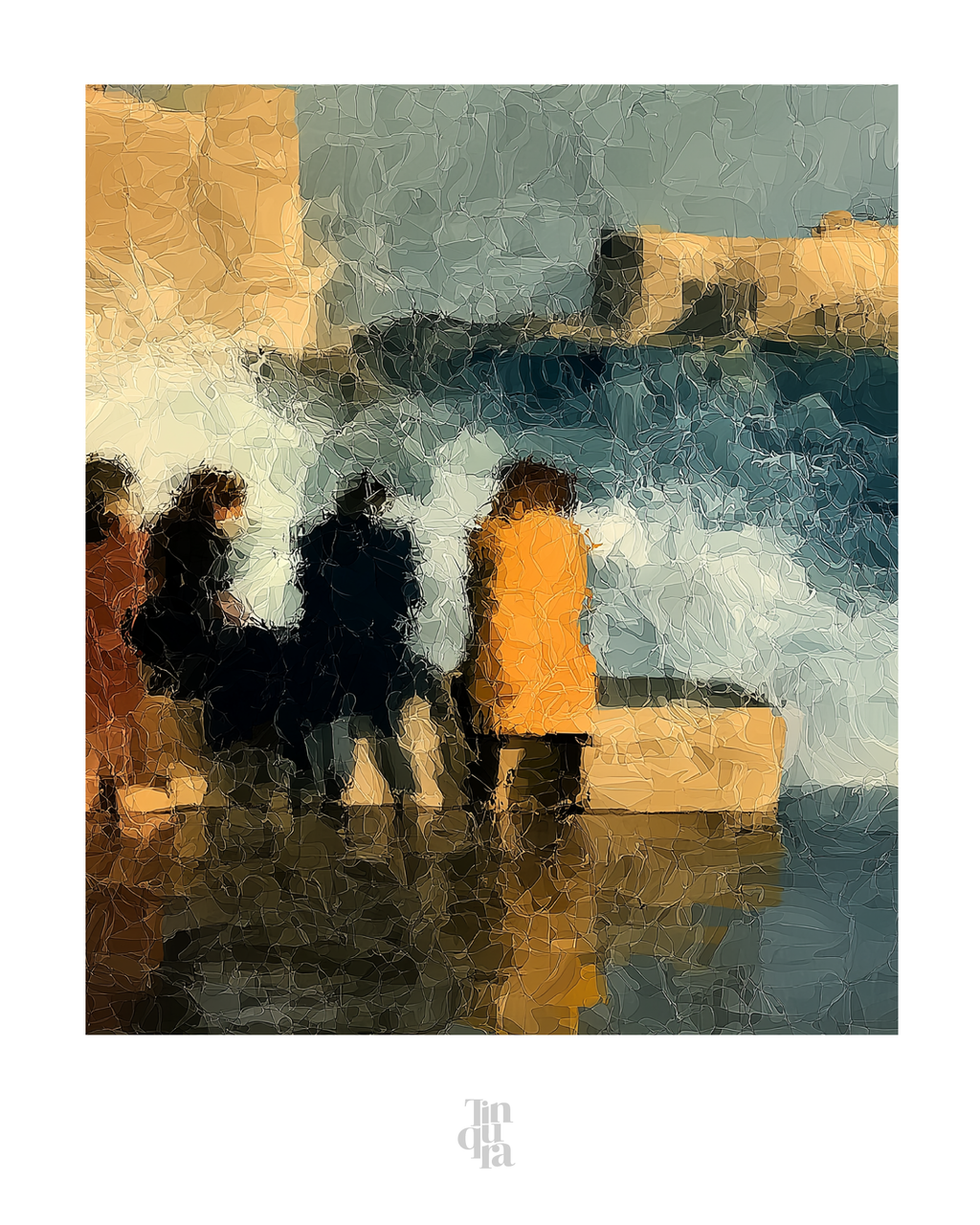 La llegada de la ola · 140 × 70 cm