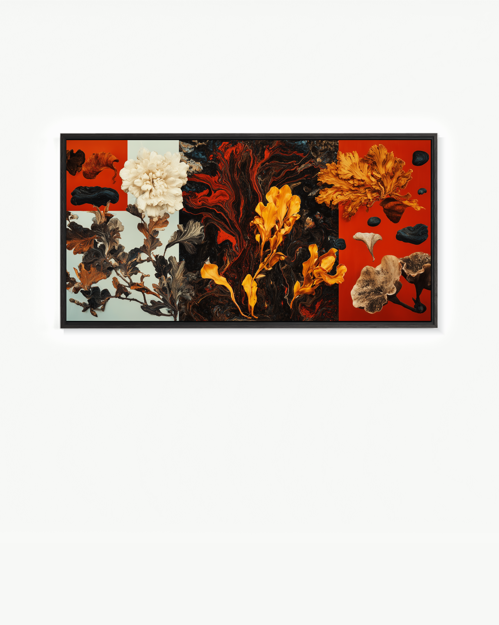 OBRA0035 con marco flotante negro, 140 x 70 cm