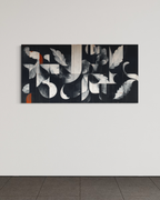Recortes blancos sobre negro · 140 × 70 cm