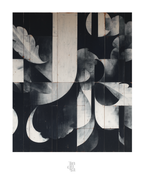 Recortes blancos sobre negro · 140 × 70 cm