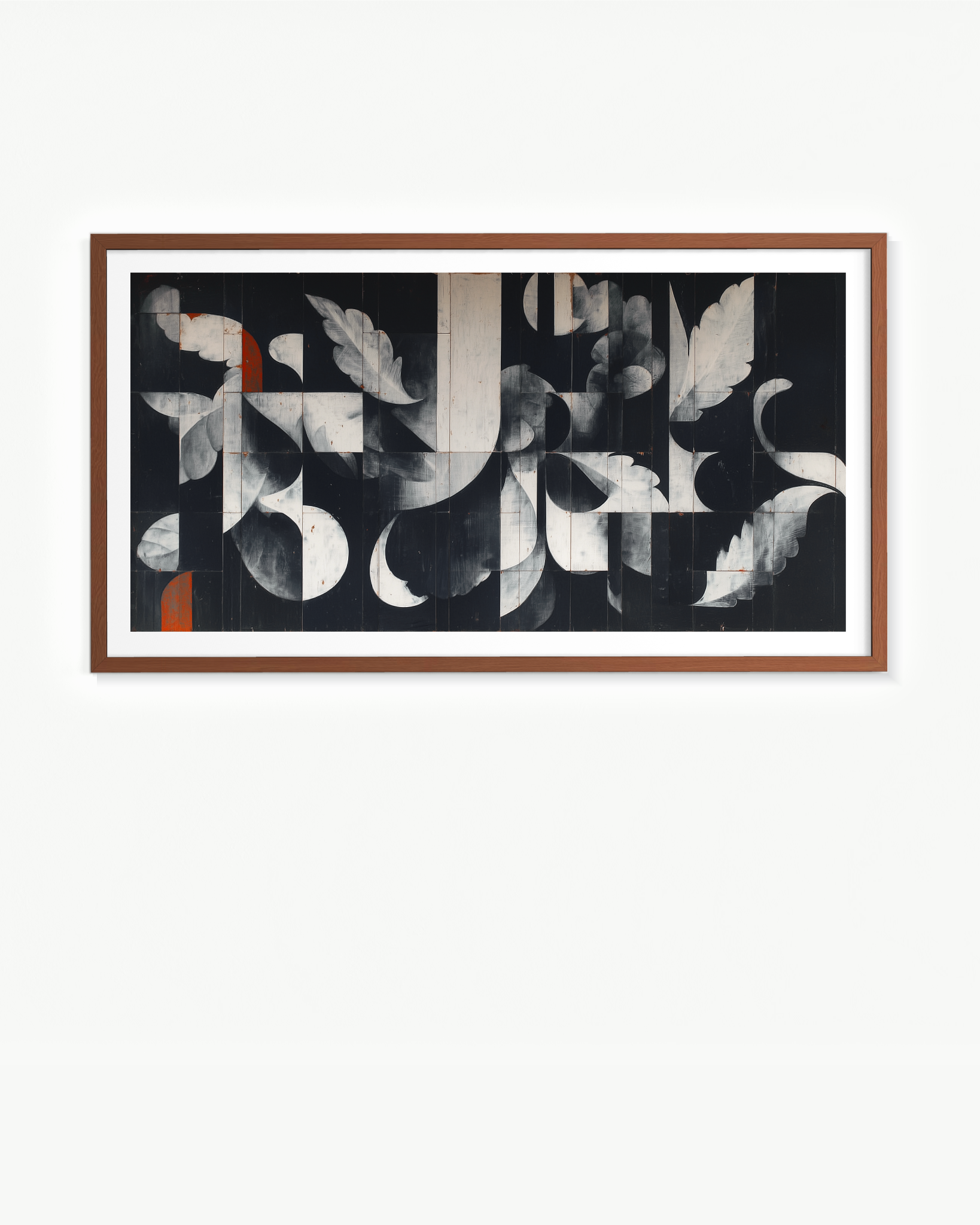 Recortes blancos sobre negro · 140 × 70 cm