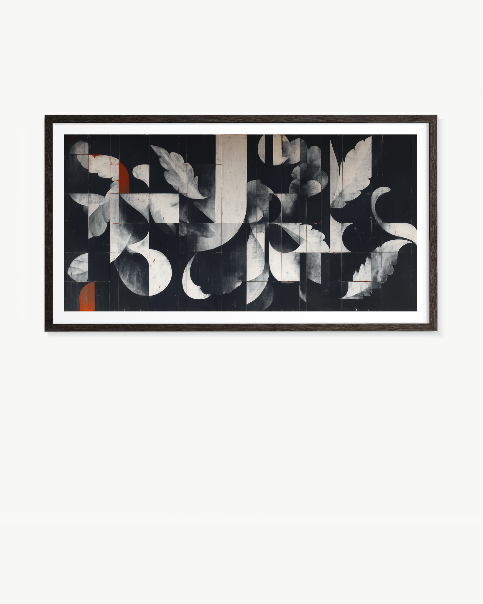 Recortes blancos sobre negro · 140 × 70 cm