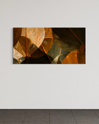 Formas vegetales en cobre y verde · 140 × 70 cm