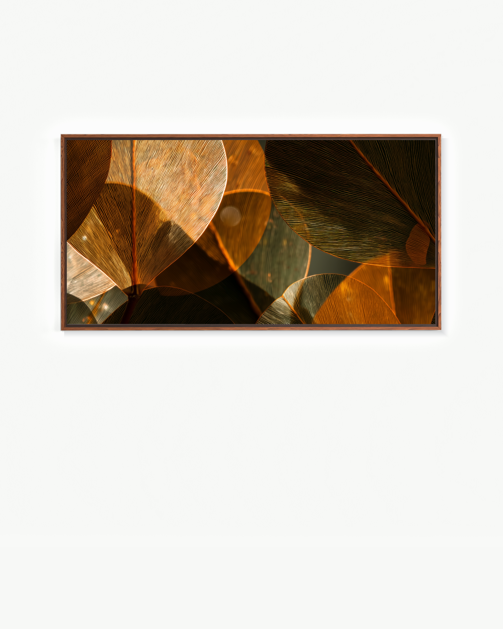 Formas vegetales en cobre y verde · 140 × 70 cm
