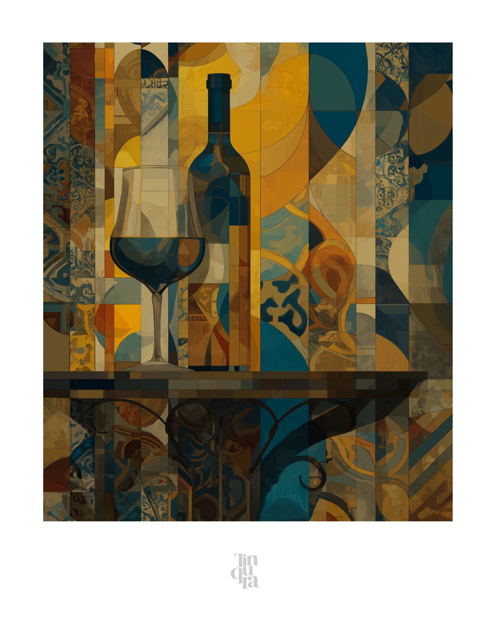 Brindis geométrico · 70 × 100 cm