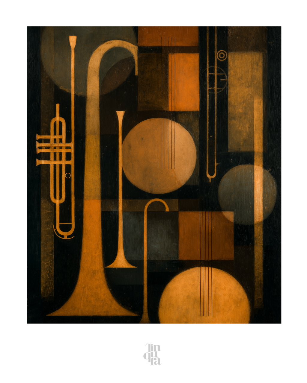 Tres trompetas · 70 × 100 cm