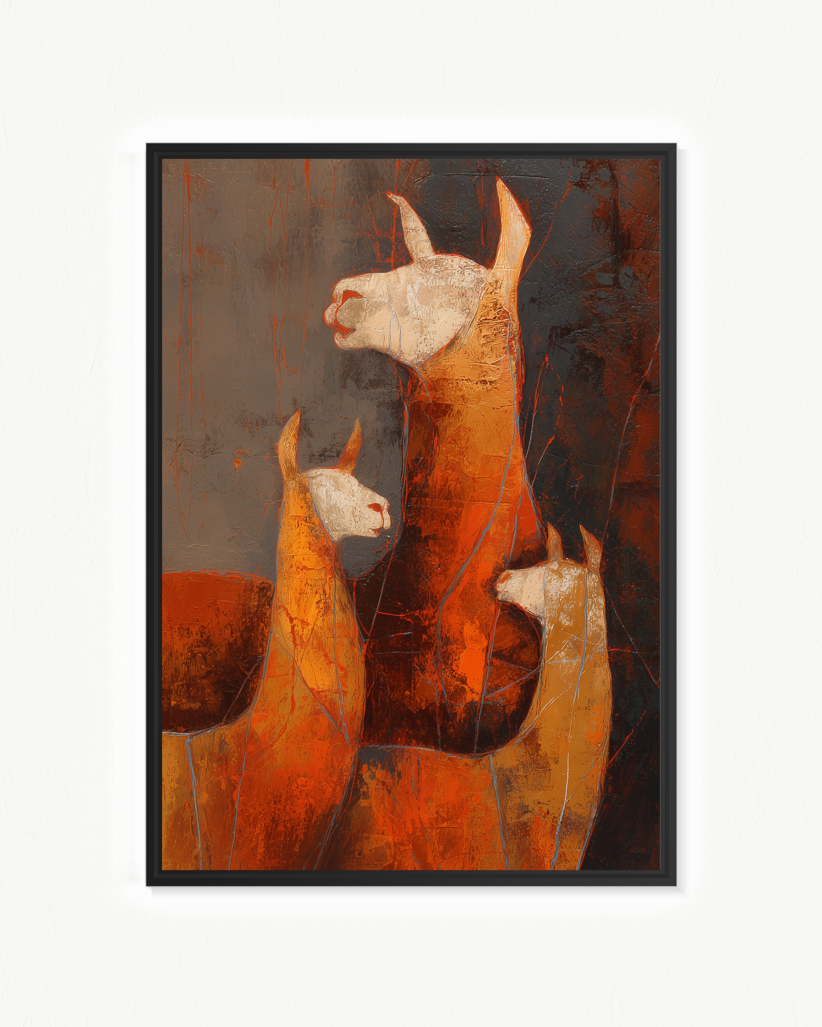 Guardianes de la puna — Flotante Marrón, 70 × 100 cm