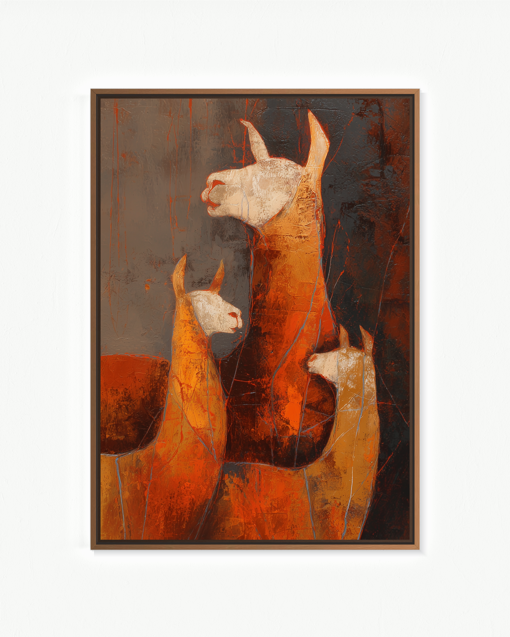 Guardianes de la puna — Flotante Negro, 70 × 100 cm