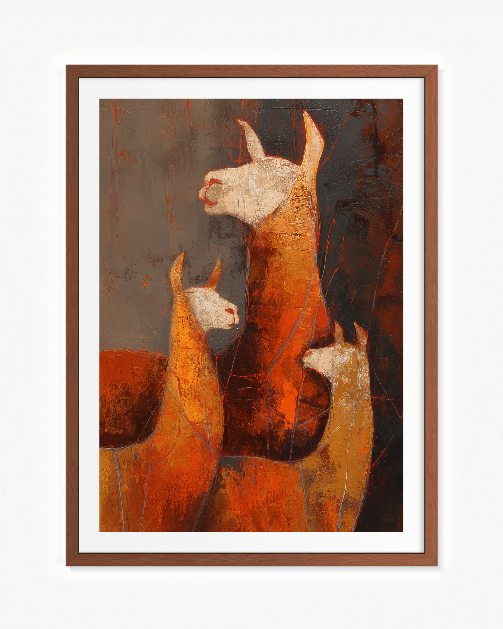 Guardianes de la puna — Paspartú Marrón, 70 × 100 cm