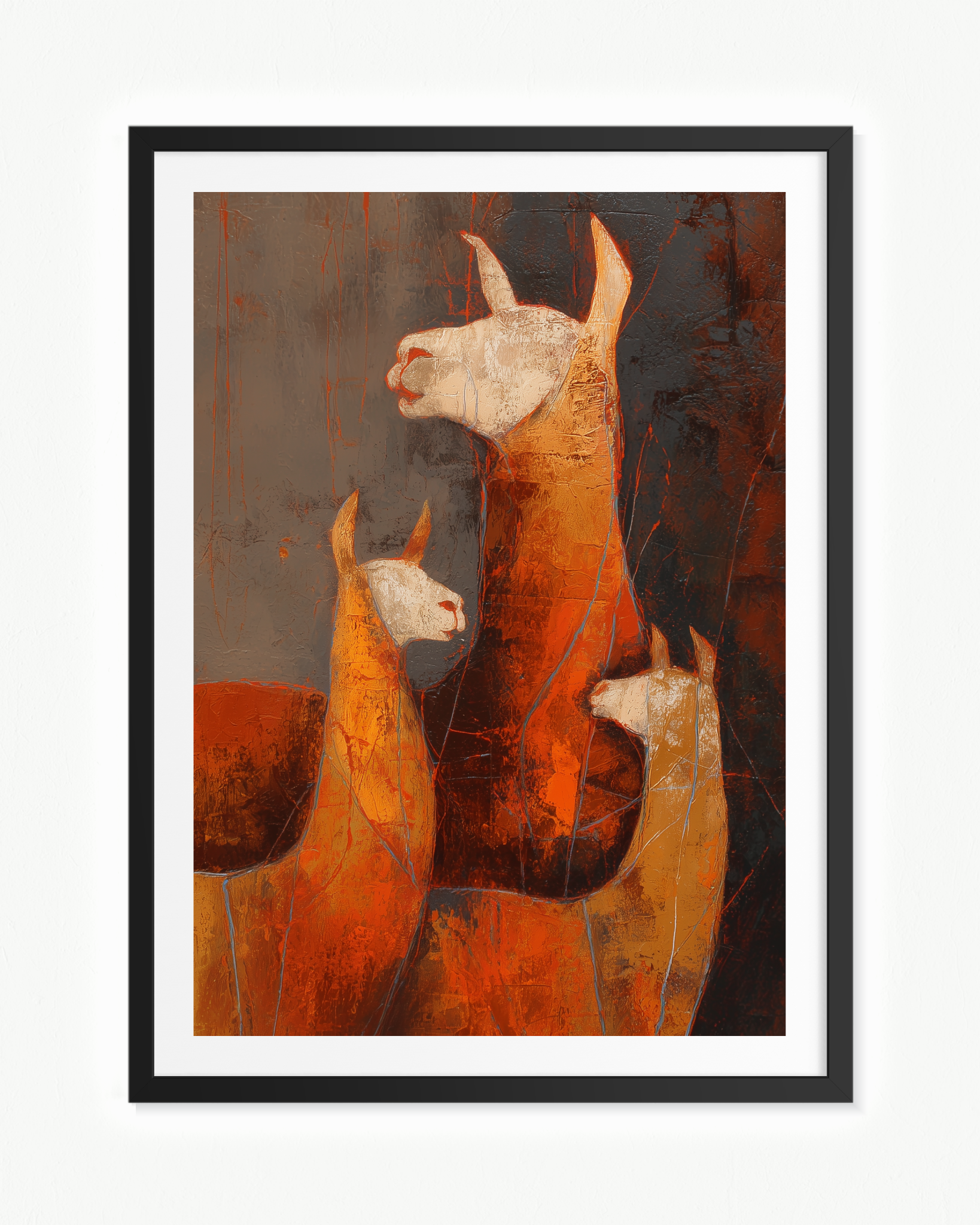 Guardianes de la puna — Paspartú Negro, 70 × 100 cm
