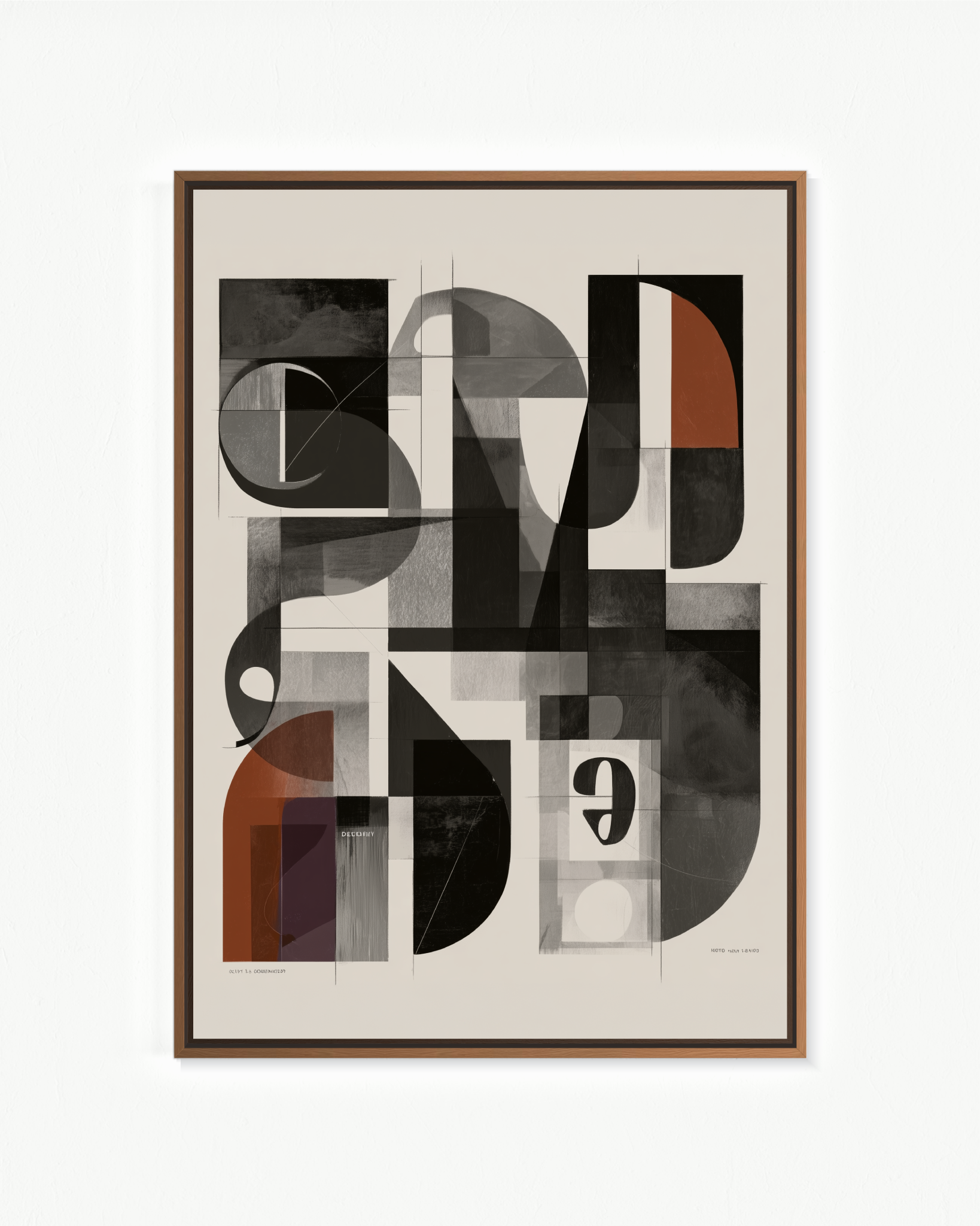 El carbón tipográfico — Flotante Negro, 70 × 100 cm