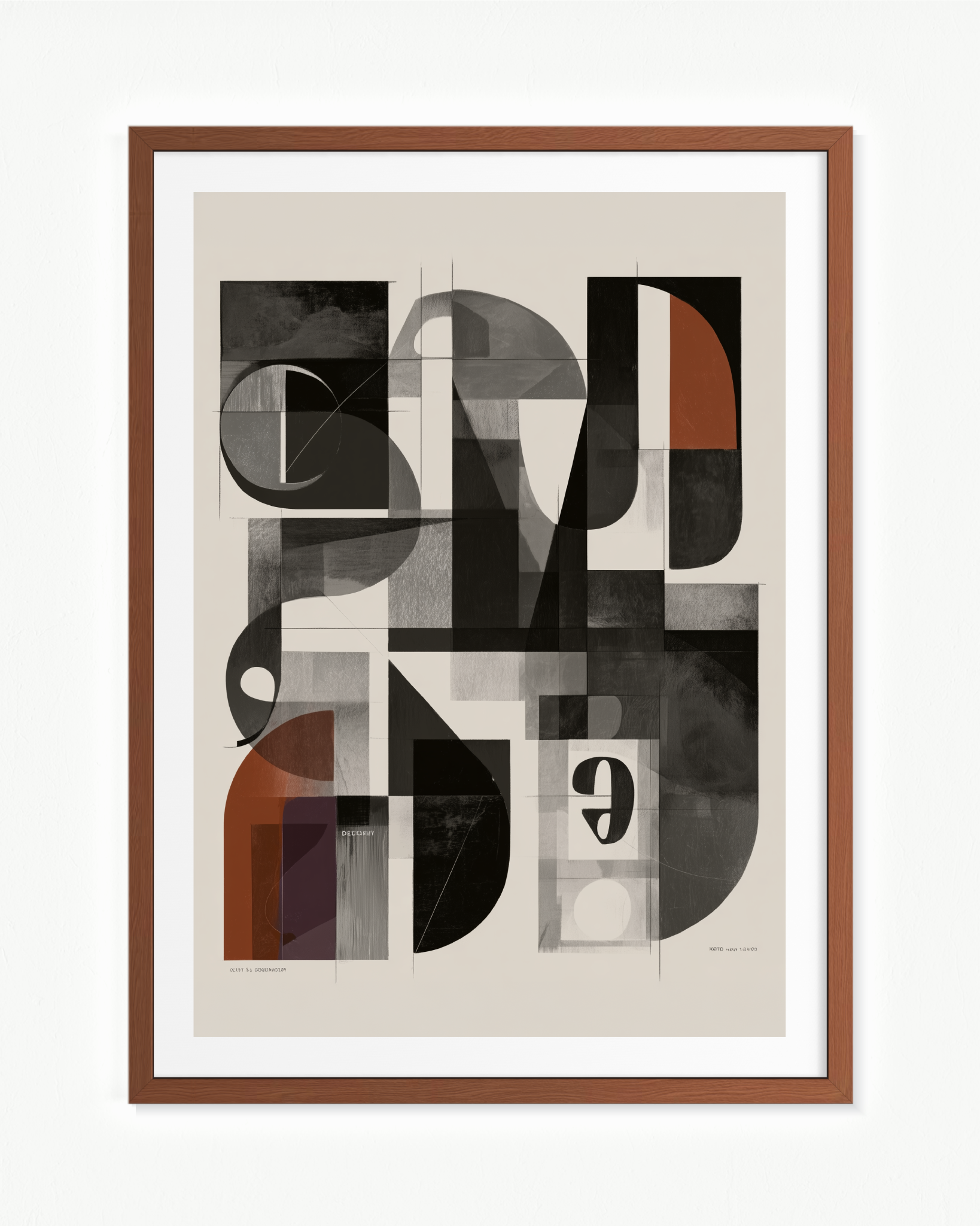 El carbón tipográfico — Paspartú Marrón, 70 × 100 cm