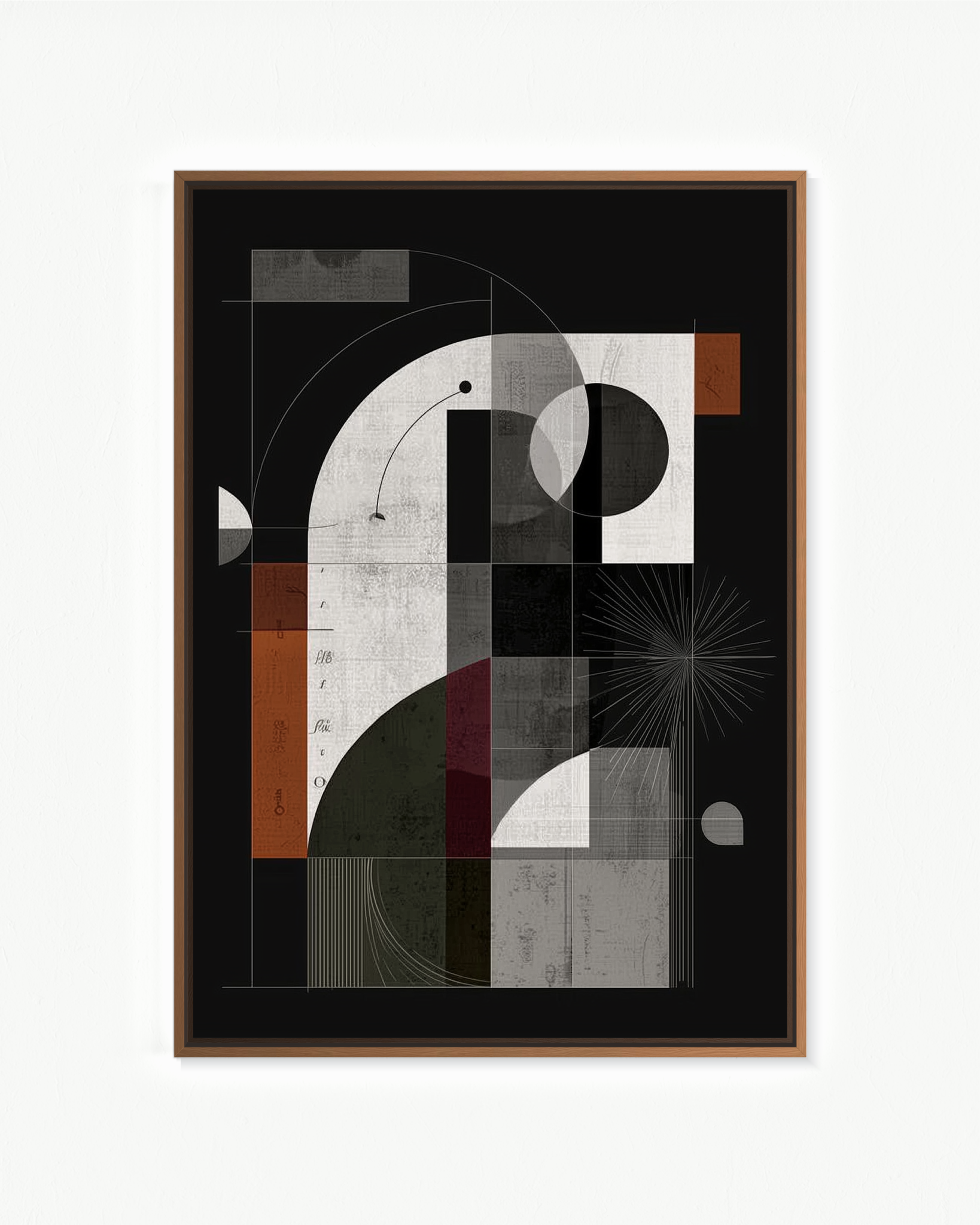 Astronomía reticular — Flotante Negro, 70 × 100 cm