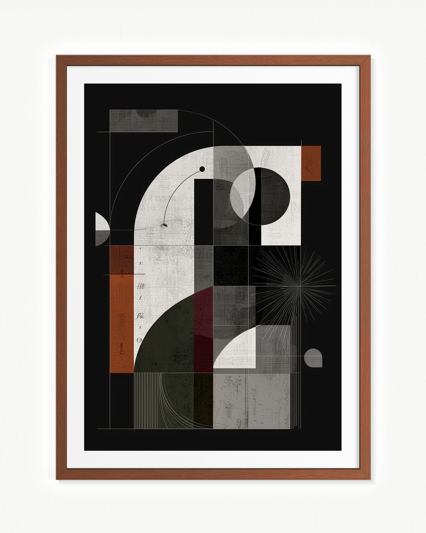 Astronomía reticular — Paspartú Marrón, 70 × 100 cm