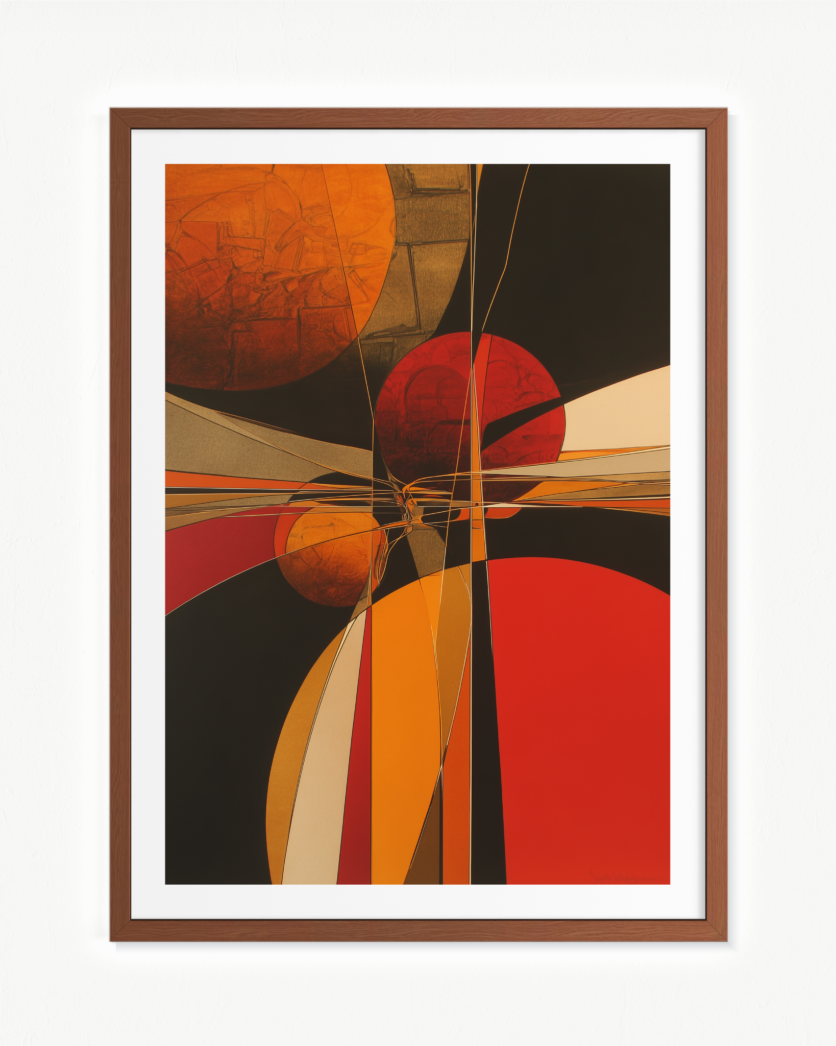 La convergencia — Paspartú Marrón, 70 × 100 cm