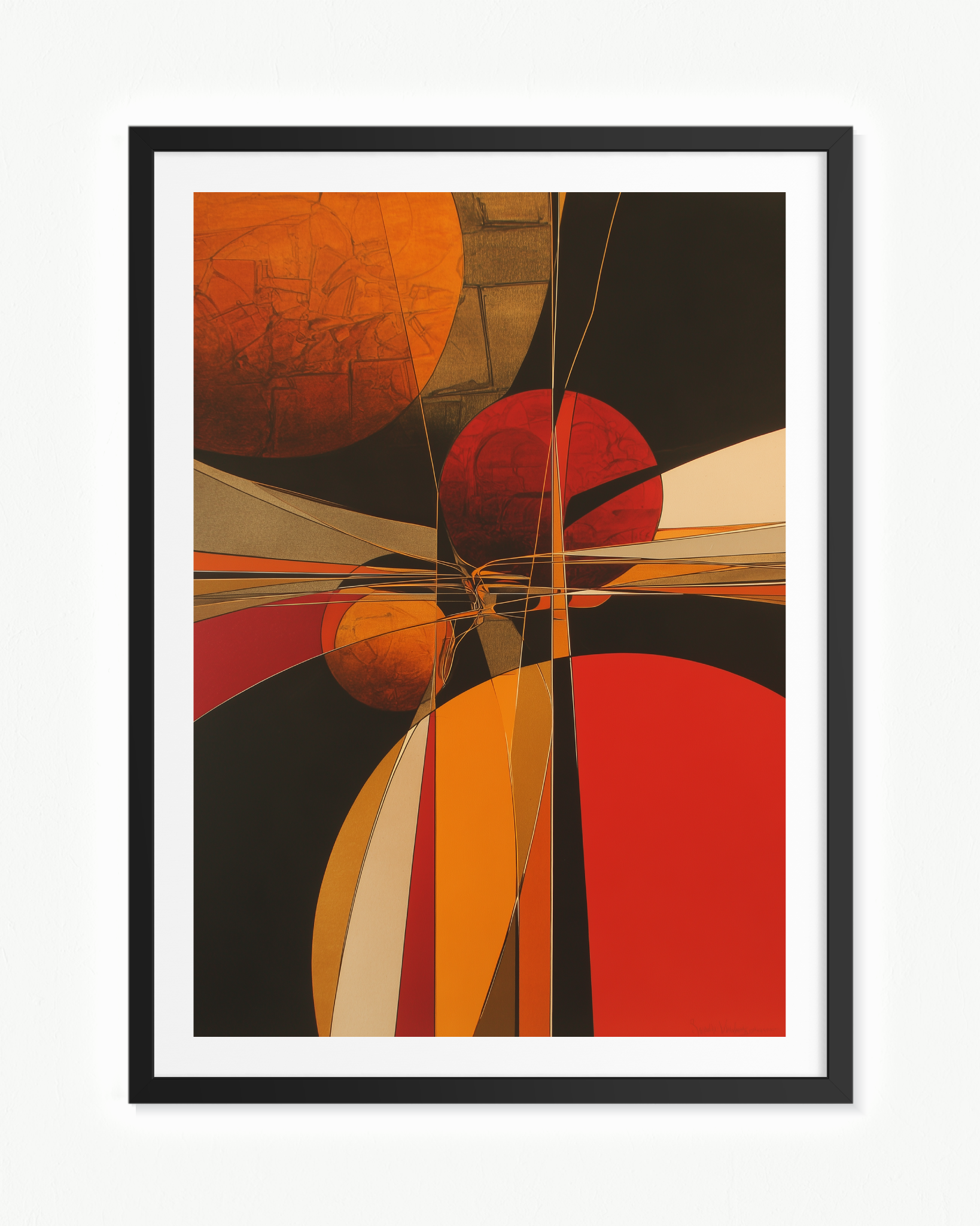 La convergencia — Paspartú Negro, 70 × 100 cm