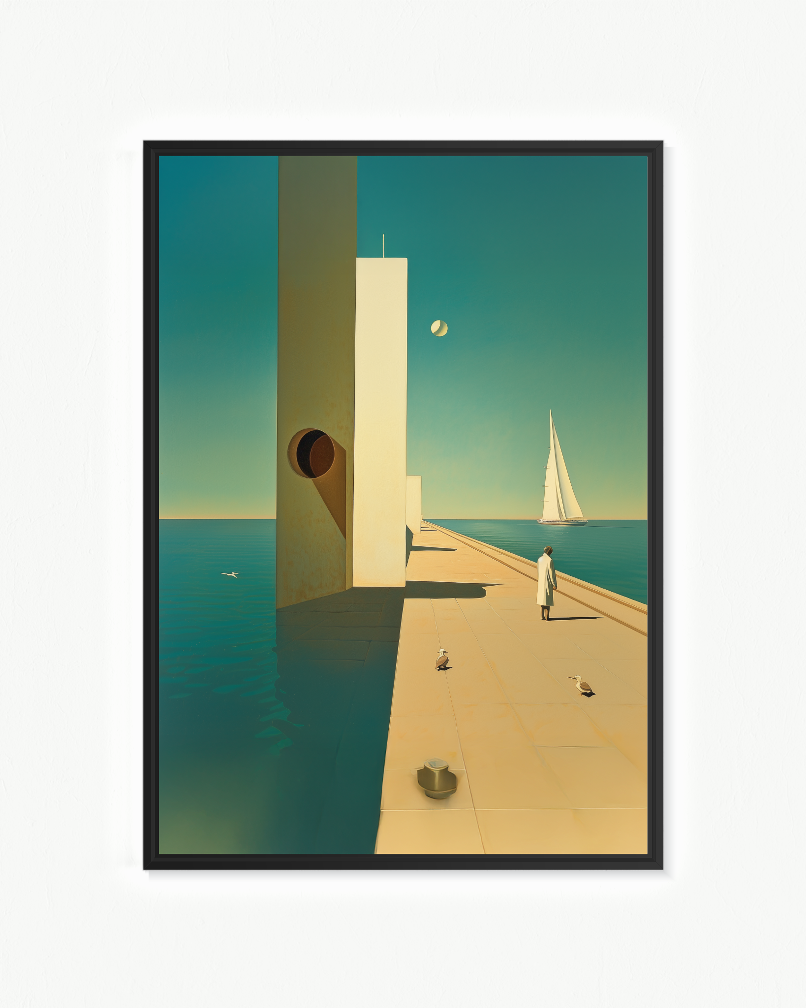 Madrugada en el muelle · 70 × 100 cm