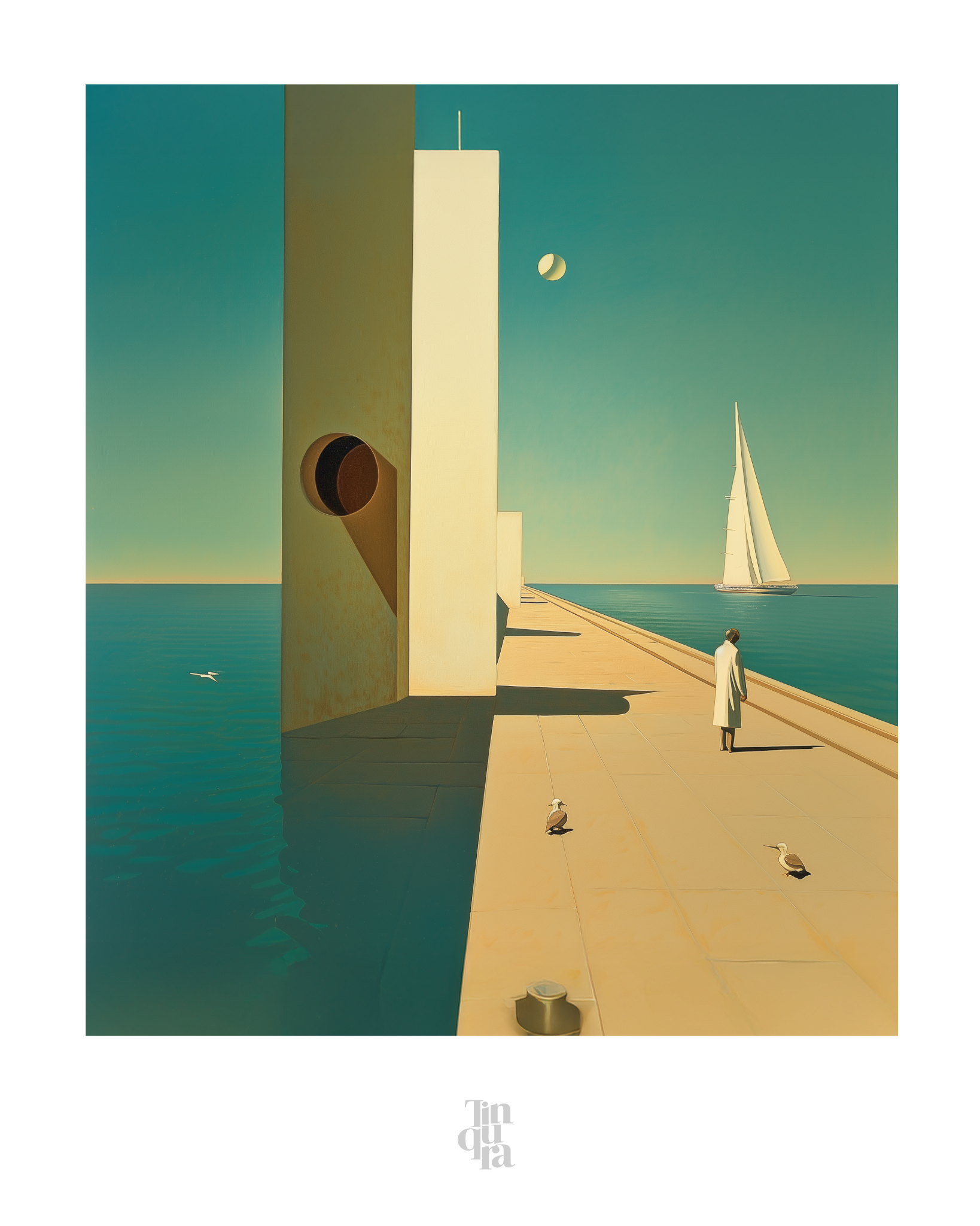 Madrugada en el muelle · 70 × 100 cm
