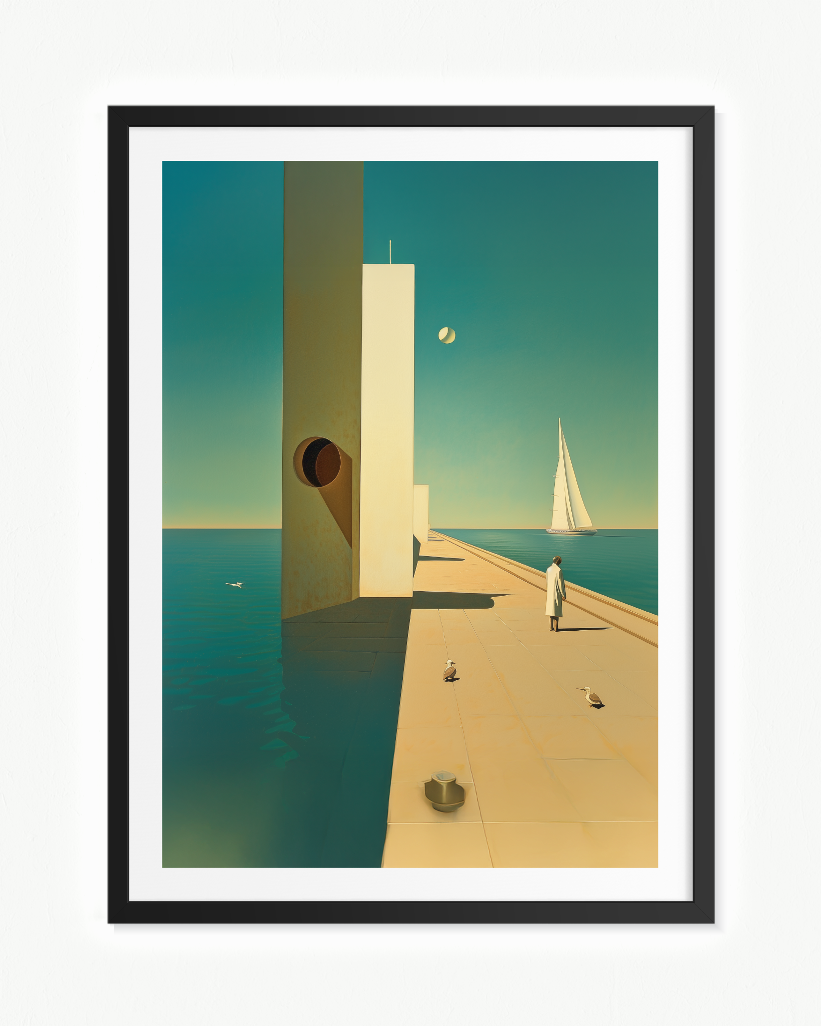 Madrugada en el muelle · 70 × 100 cm