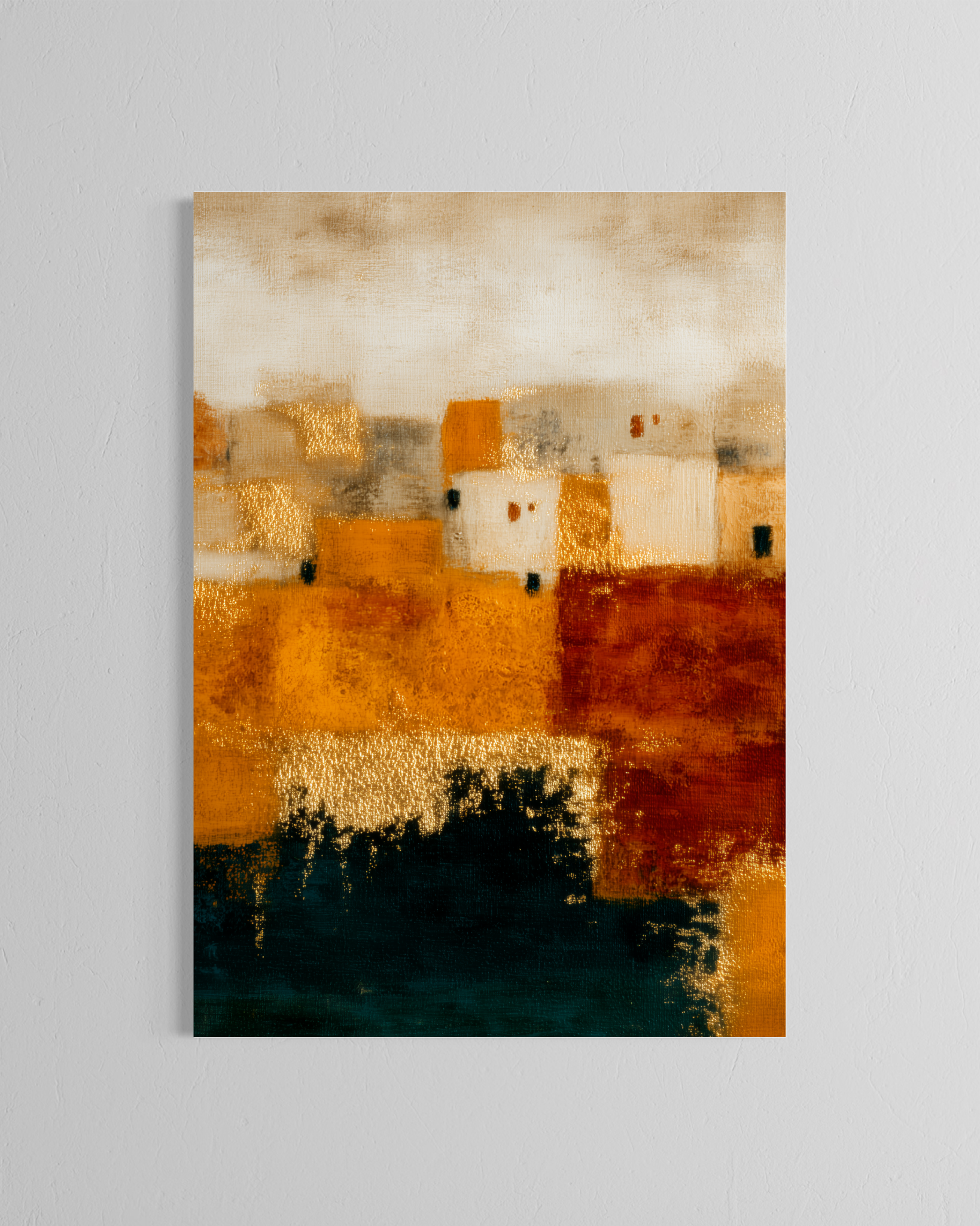 Paisaje abstracto en franjas · 70 × 100 cm