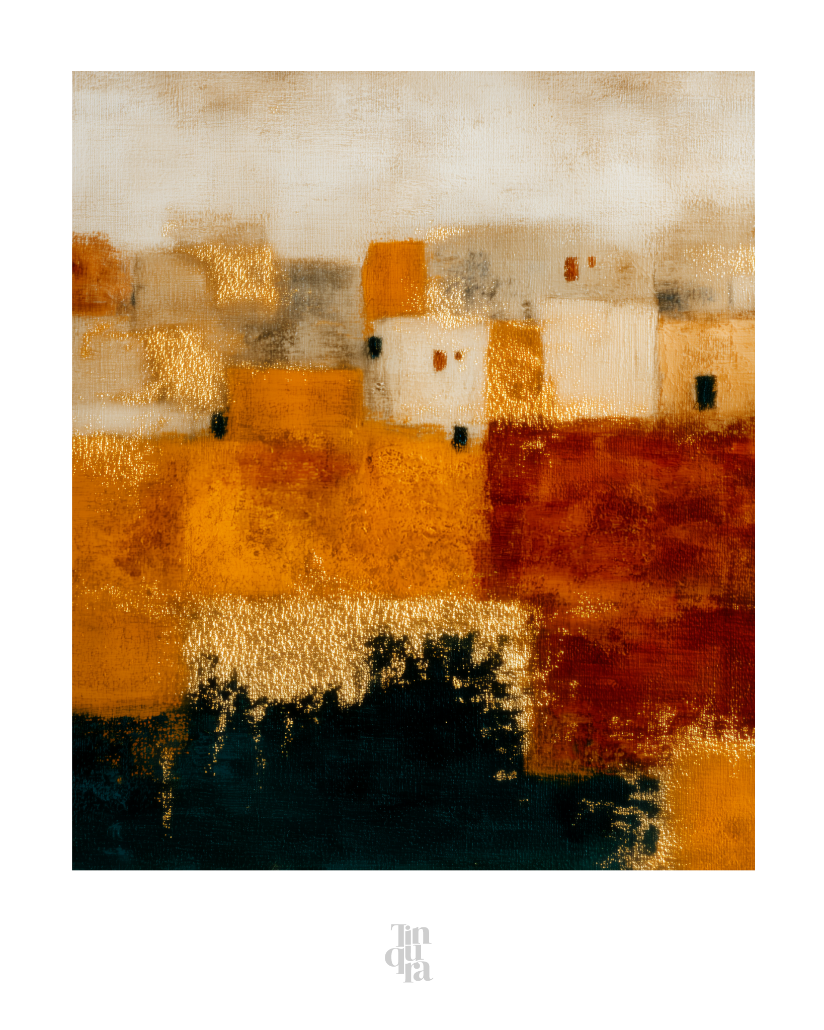 Paisaje abstracto en franjas · 70 × 100 cm