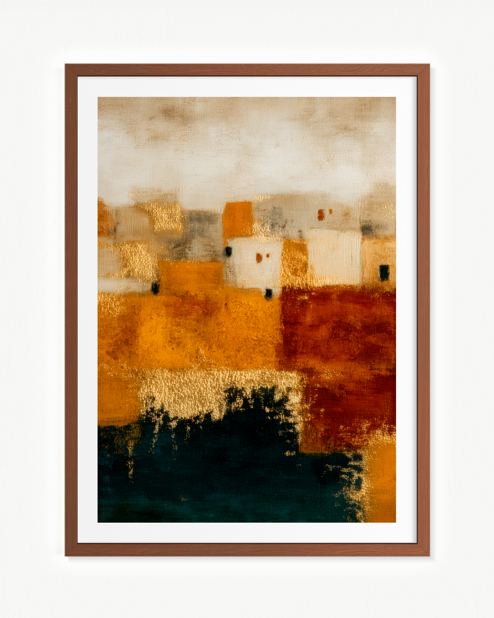 Paisaje abstracto en franjas · 70 × 100 cm