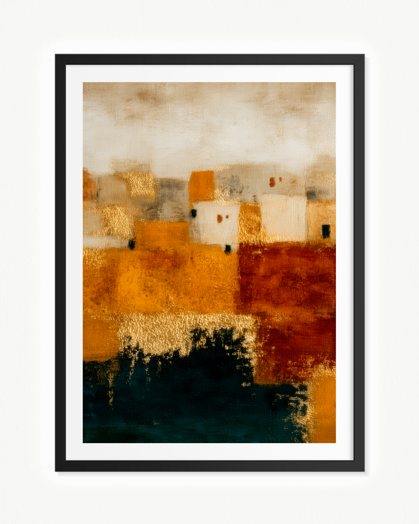 Paisaje abstracto en franjas · 70 × 100 cm