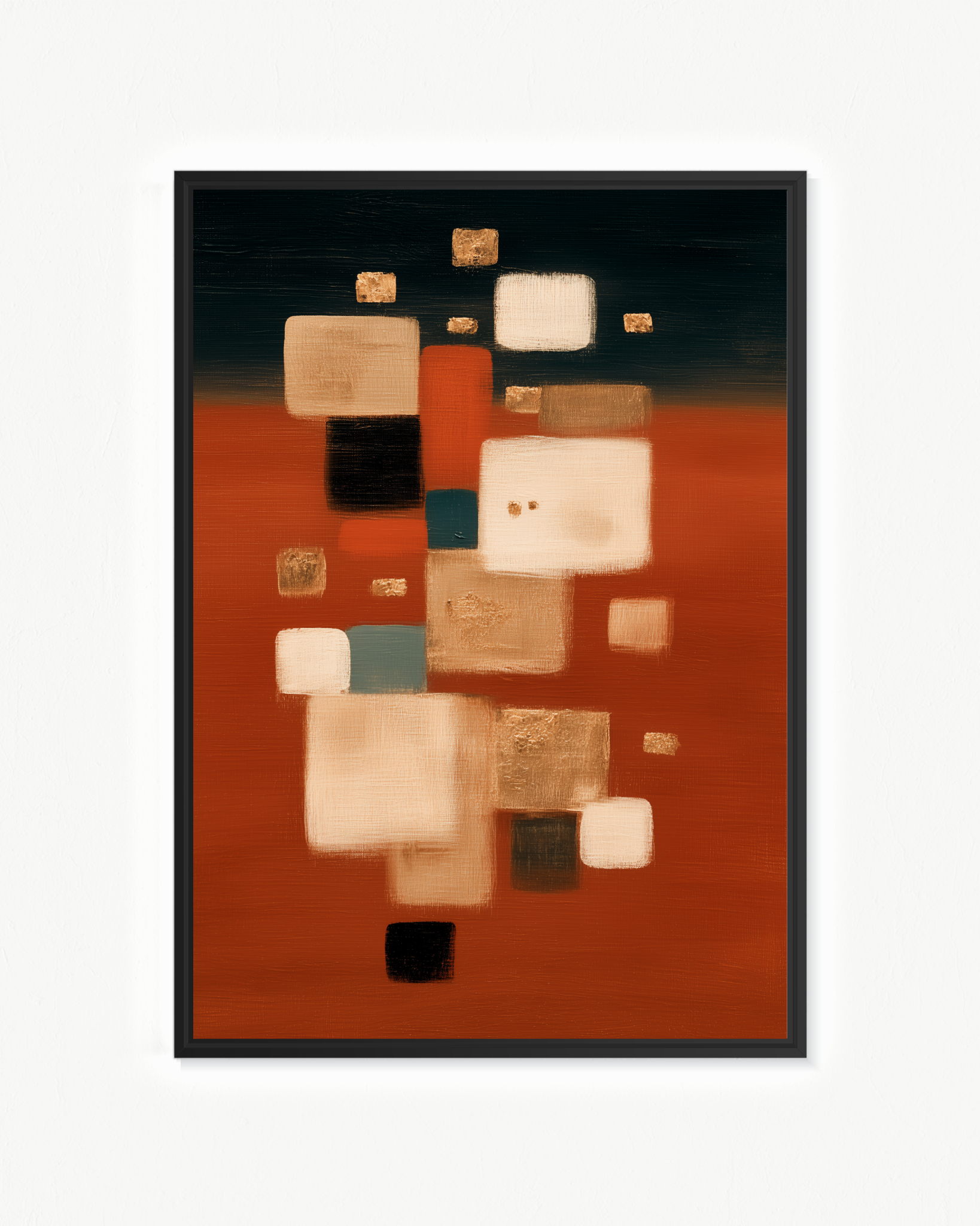 Los ladrillos de la torre — Flotante Marrón, 70 × 100 cm