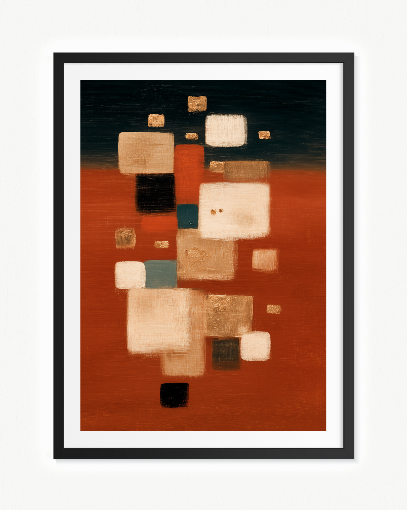 Los ladrillos de la torre — Paspartú Negro, 70 × 100 cm