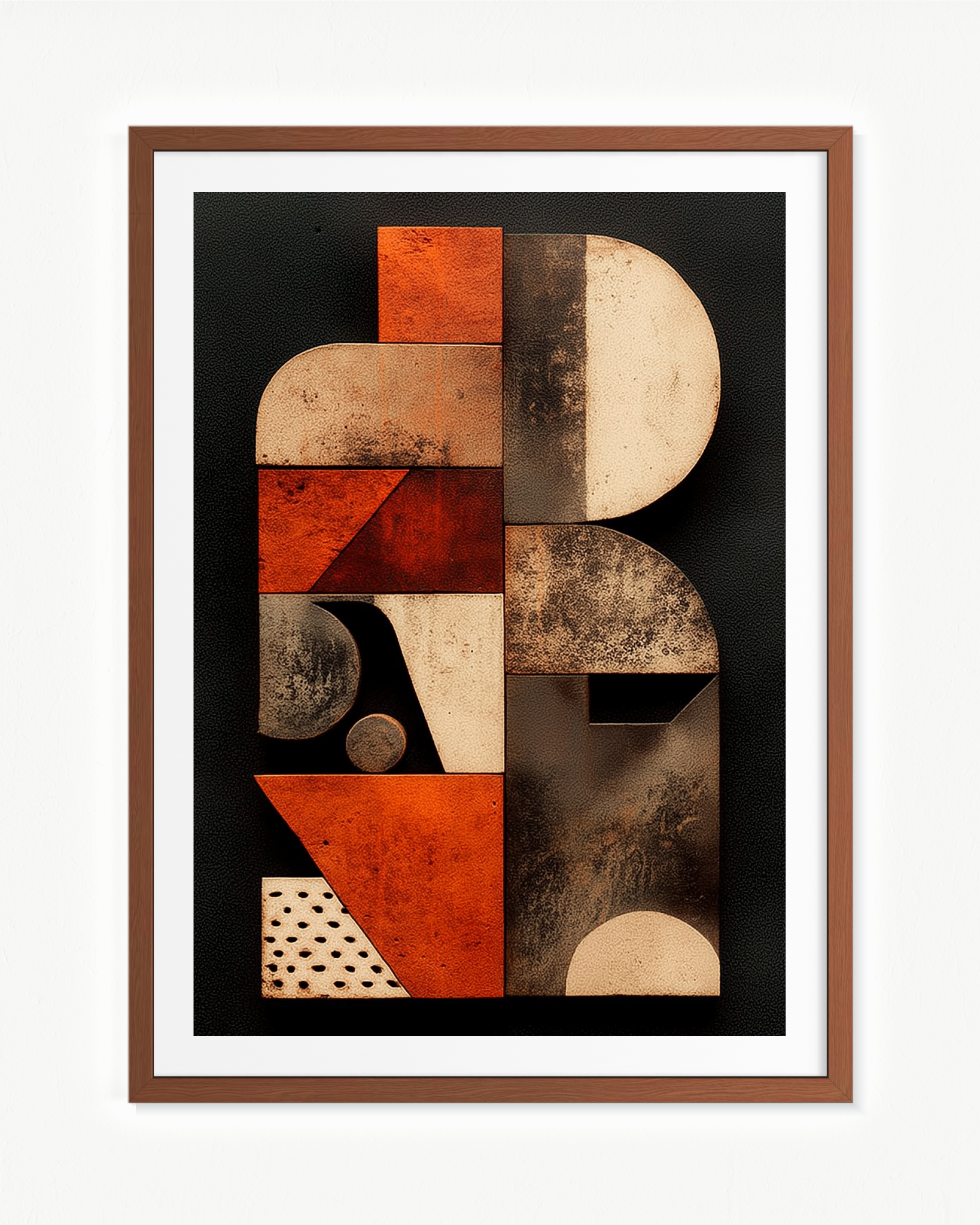 Piedra angular curva — Paspartú Marrón, 70 × 100 cm