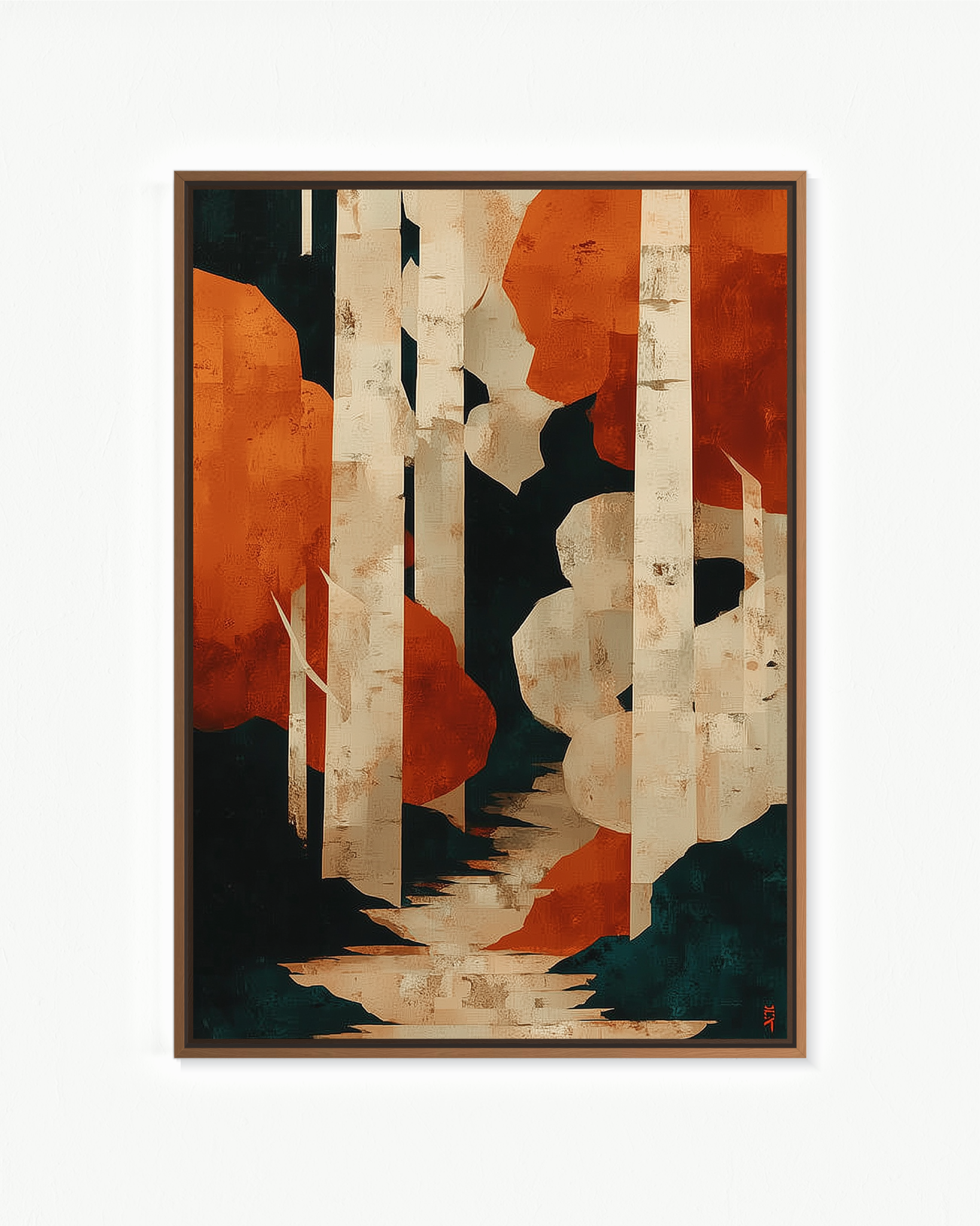 Camino entre abedules · 70 × 100 cm
