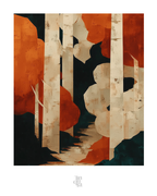 Camino entre abedules · 70 × 100 cm