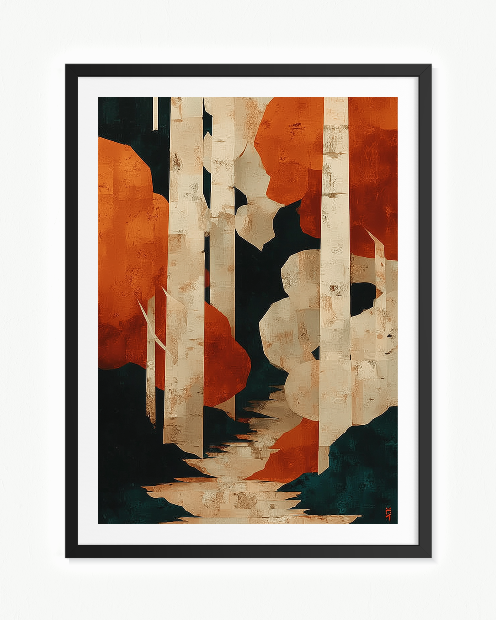 Camino entre abedules · 70 × 100 cm