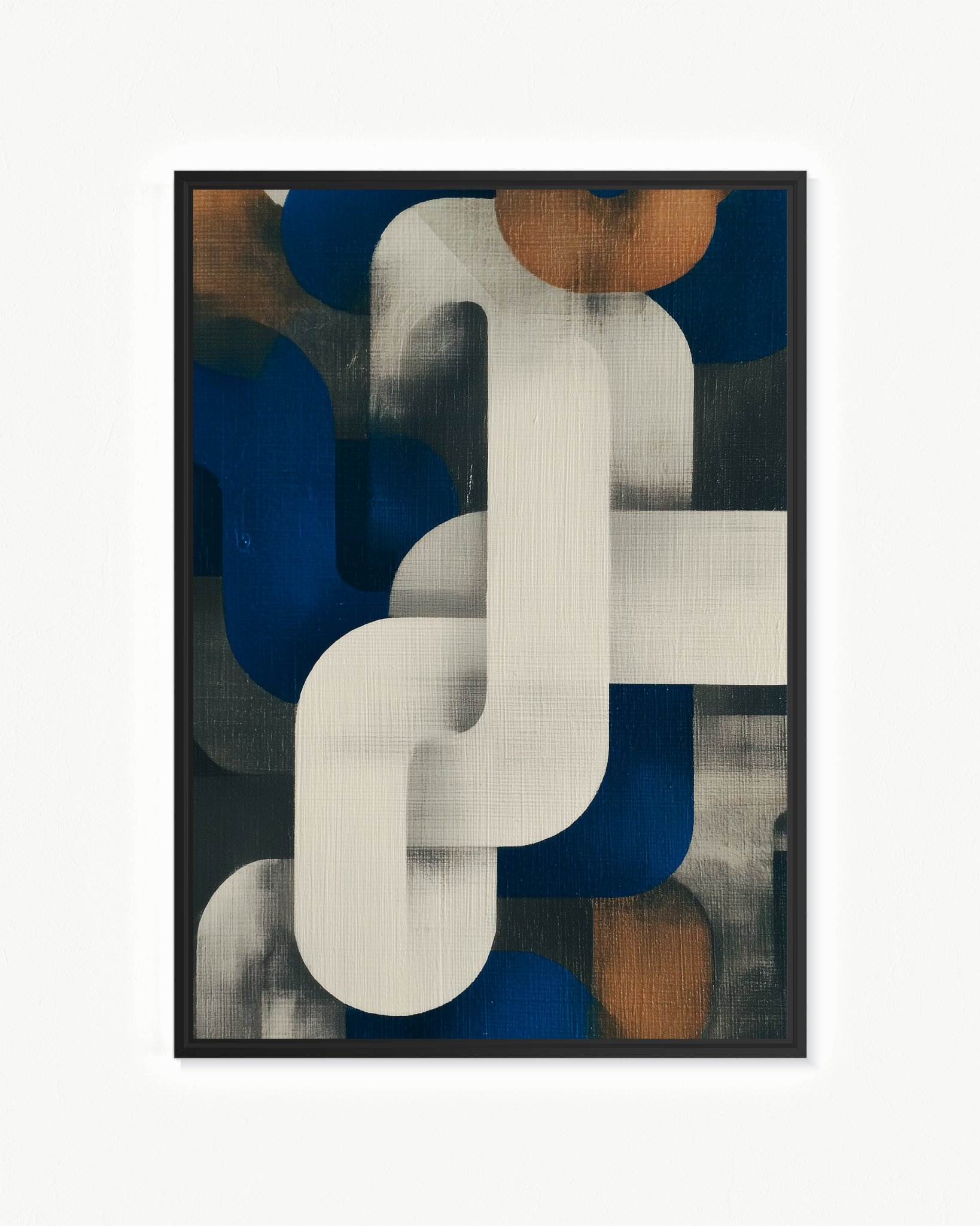 Eslabones azules — Flotante Marrón, 70 × 100 cm