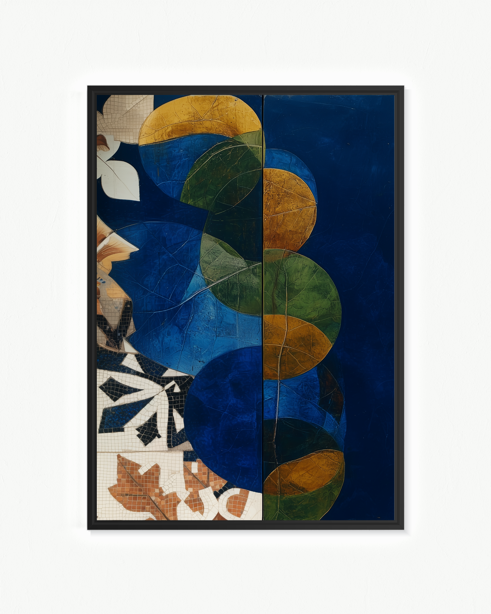 Herbario azul — Flotante Marrón, 70 × 100 cm