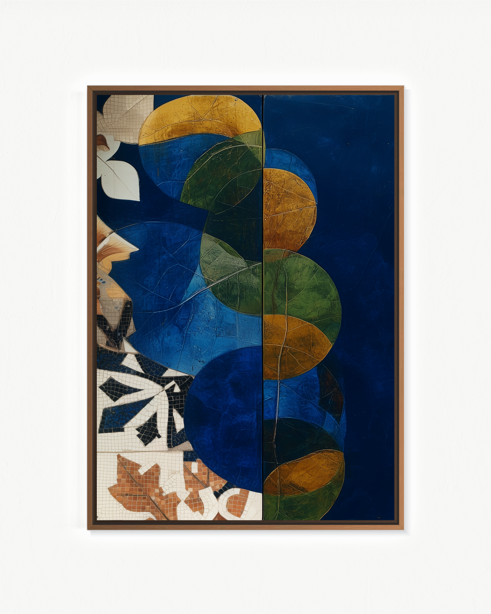 Herbario azul — Flotante Negro, 70 × 100 cm