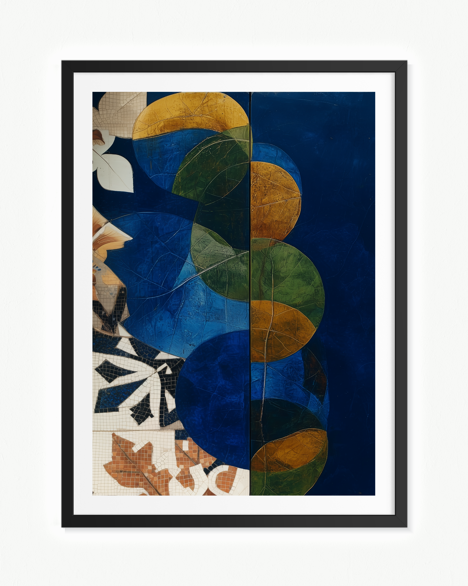 Herbario azul — Paspartú Negro, 70 × 100 cm