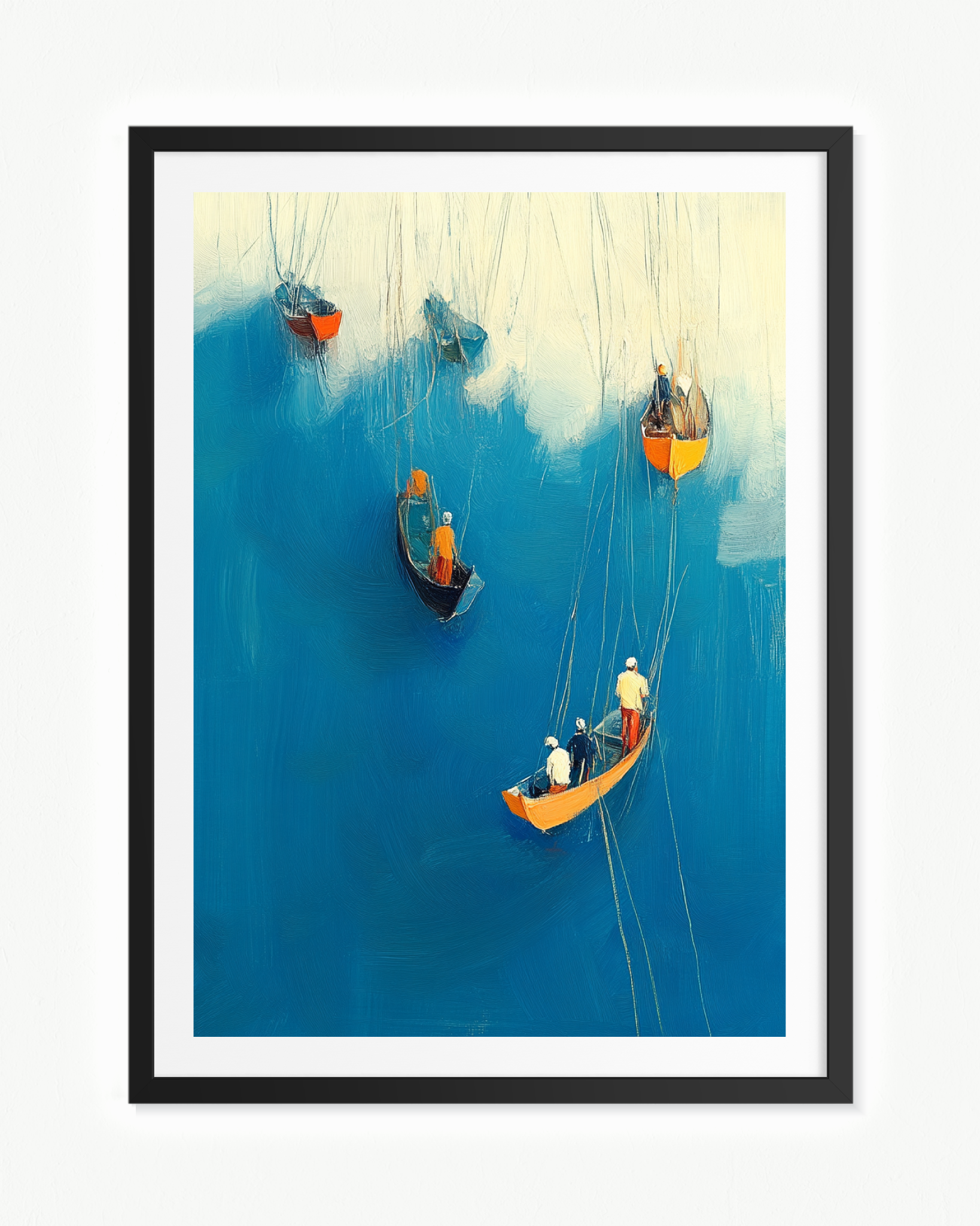 Barcas a la deriva · 70 × 100 cm