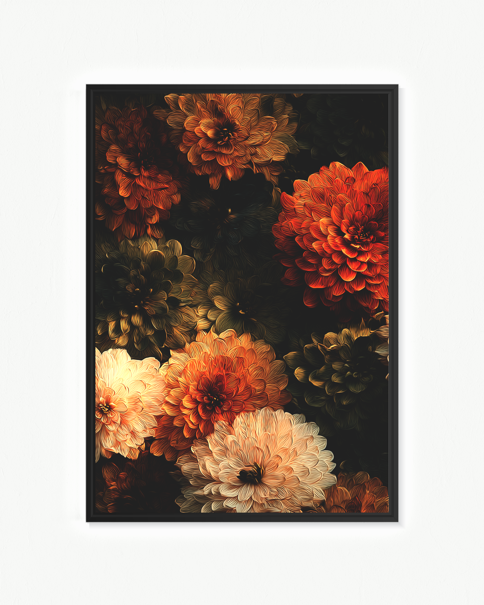 Pétalos de medianoche · 70 × 100 cm