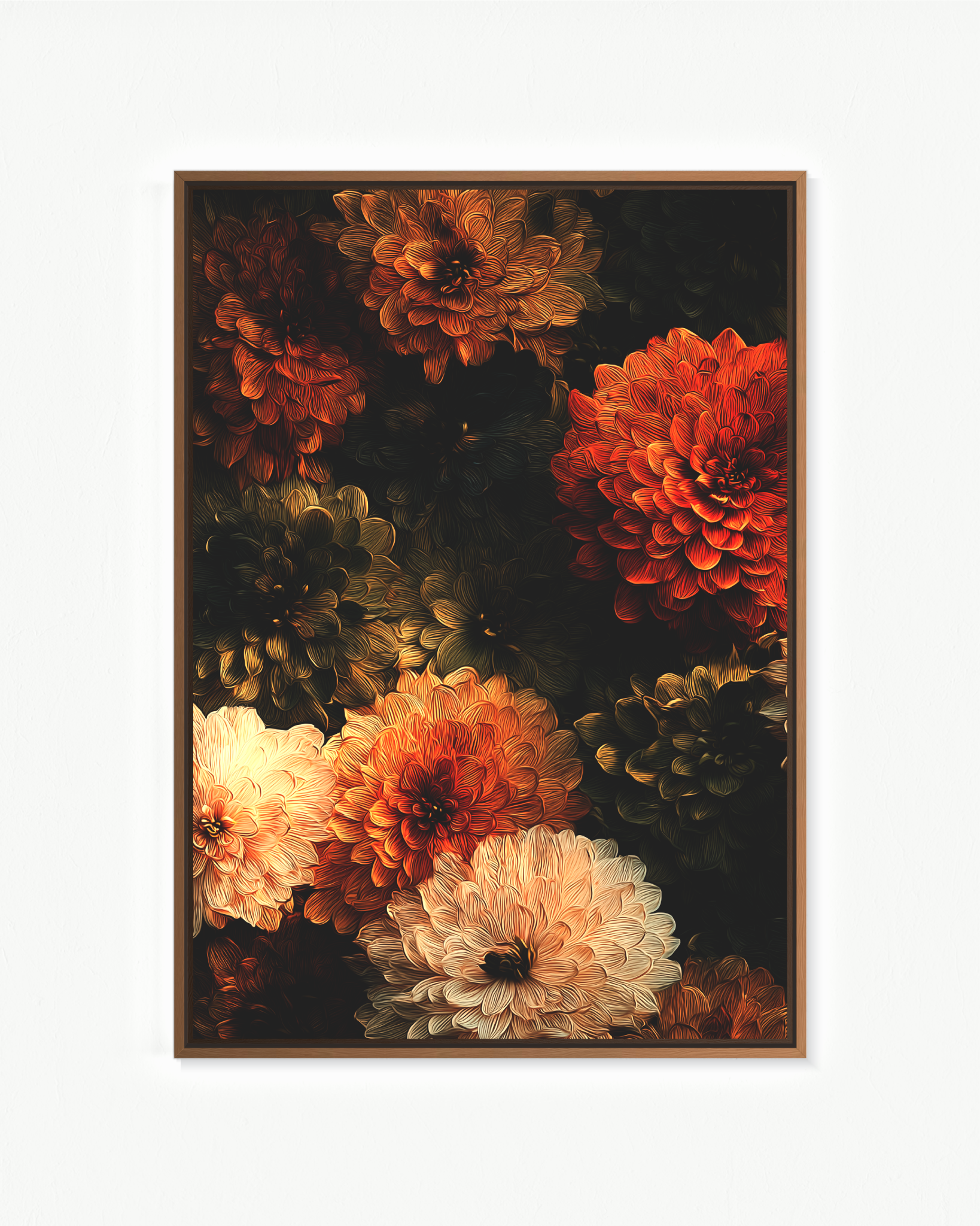 Pétalos de medianoche · 70 × 100 cm