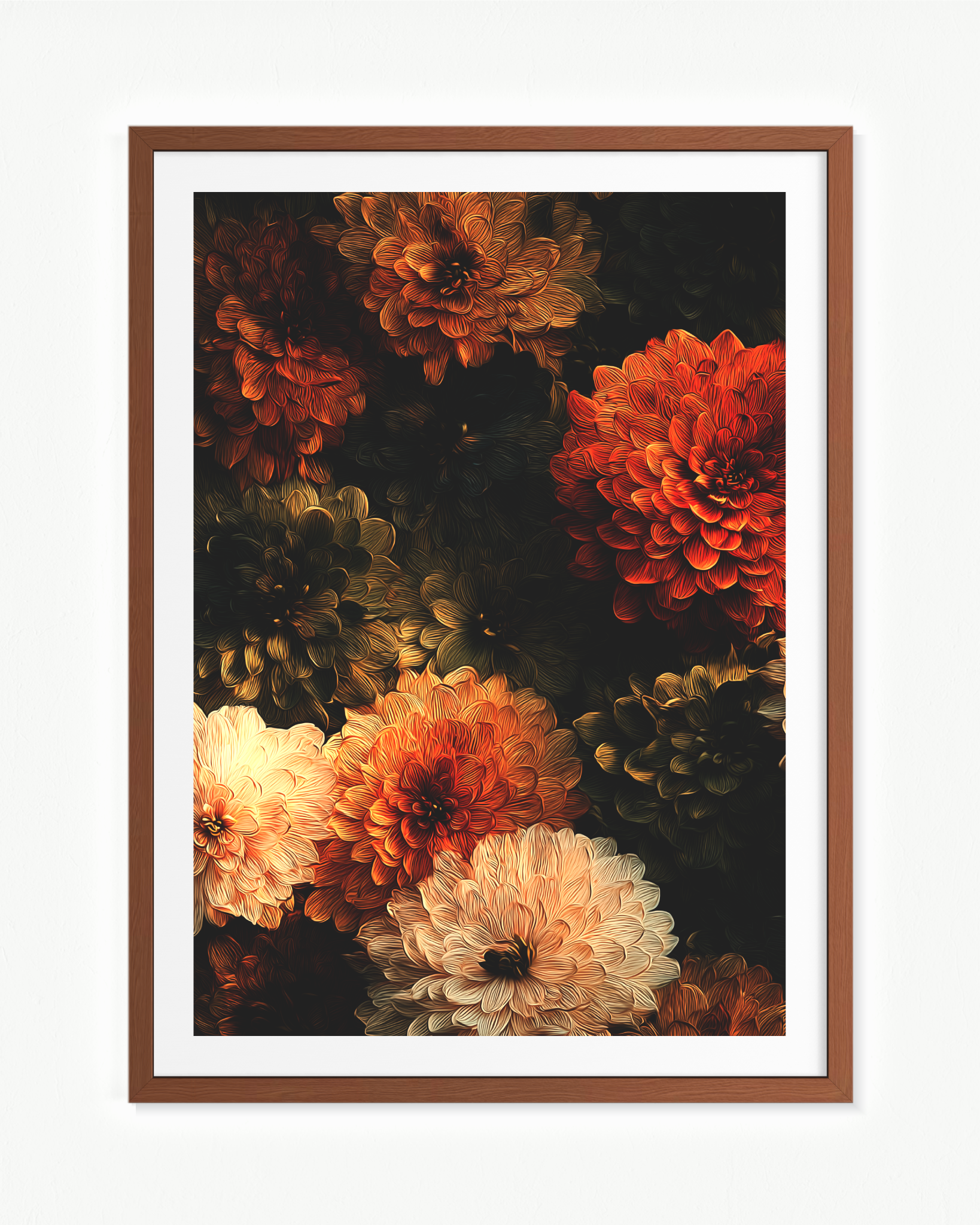 Pétalos de medianoche · 70 × 100 cm