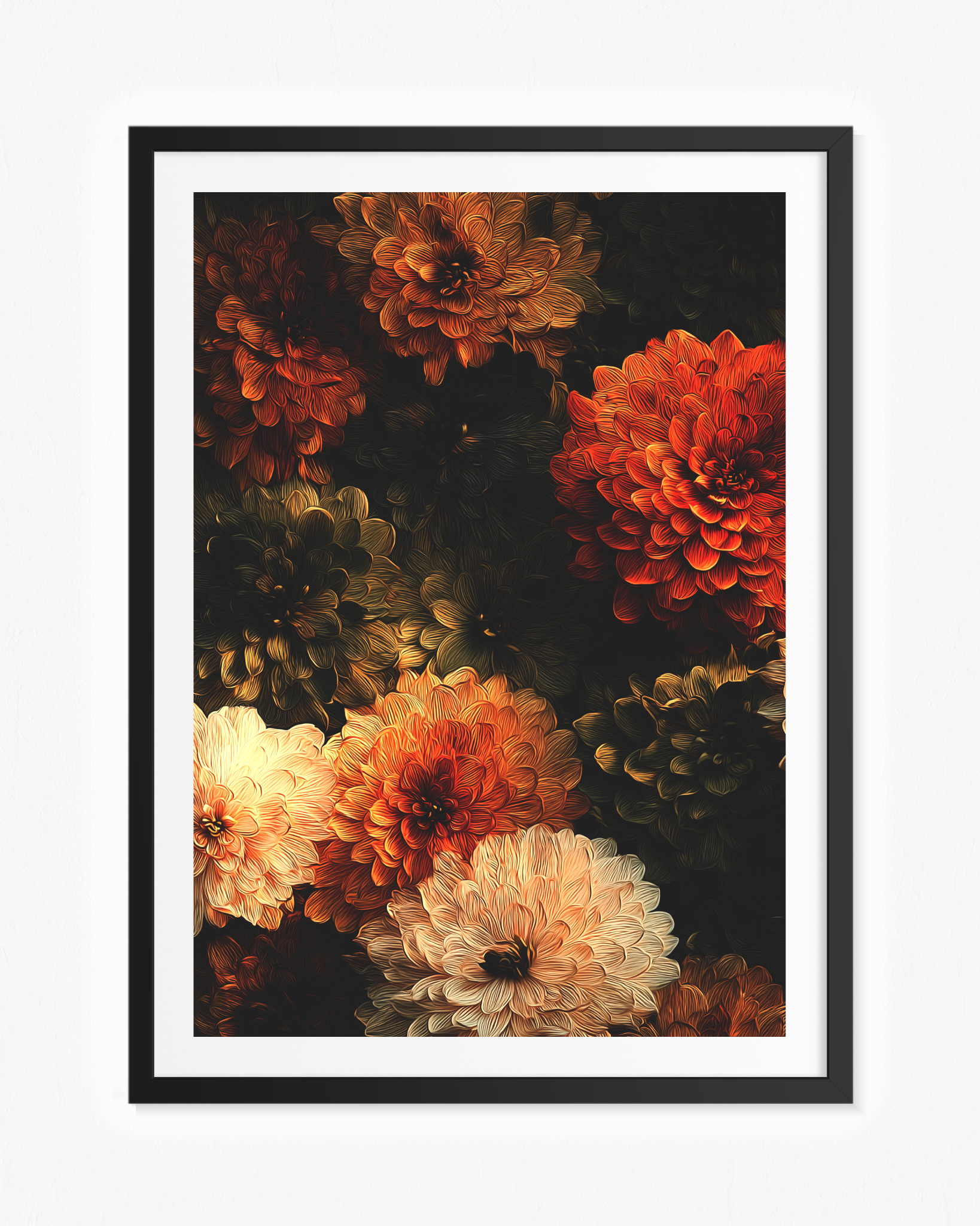 Pétalos de medianoche · 70 × 100 cm