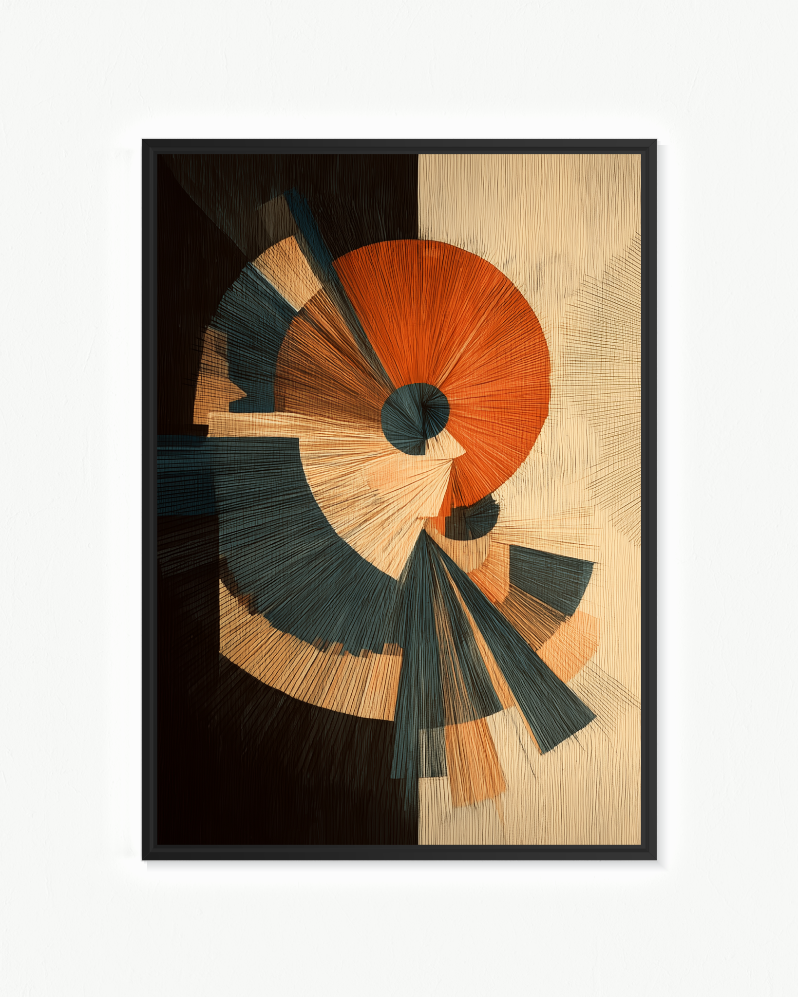 Giro de abanicos — Flotante Marrón, 70 × 100 cm