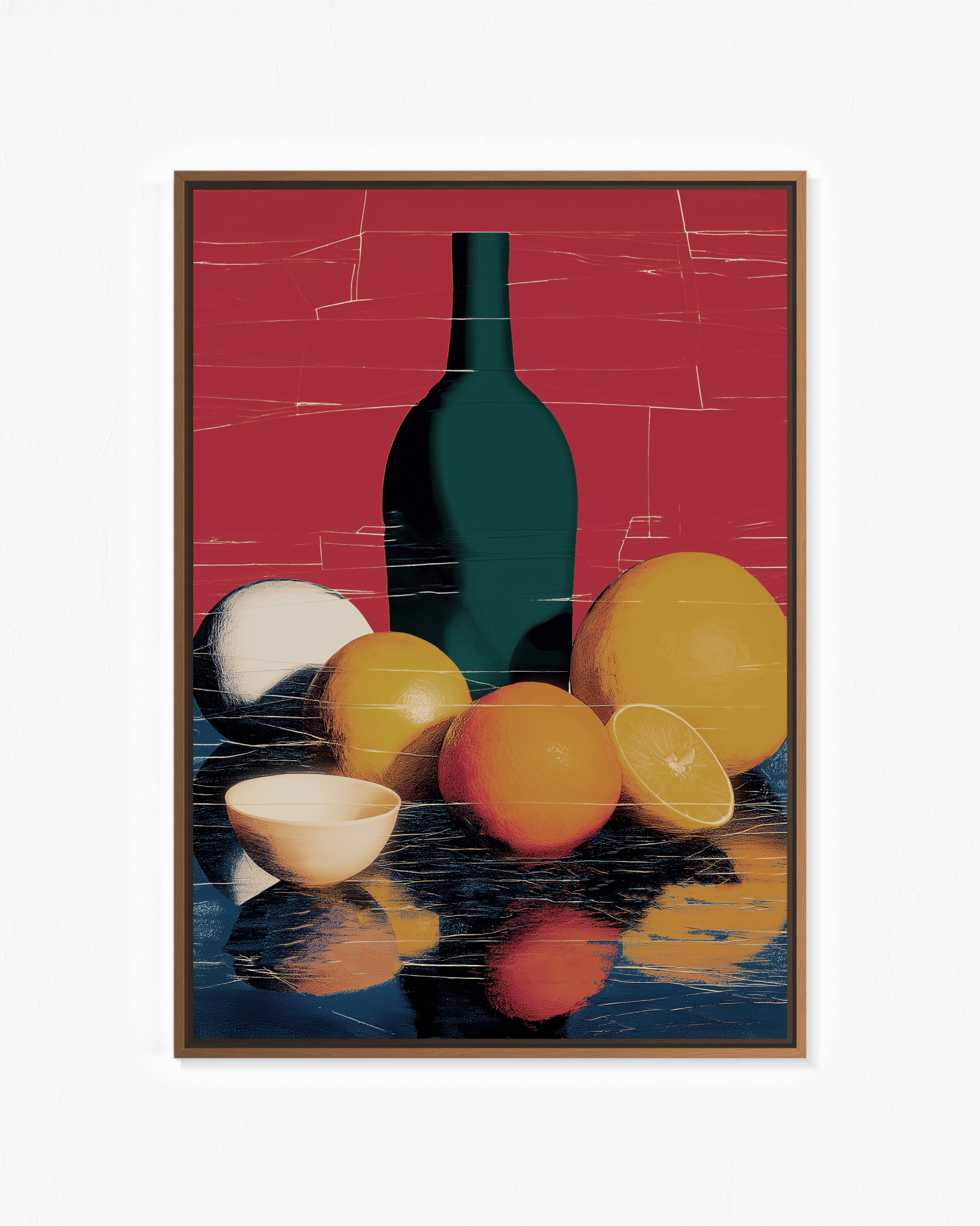 Bodegón especular — Flotante Negro, 70 × 100 cm