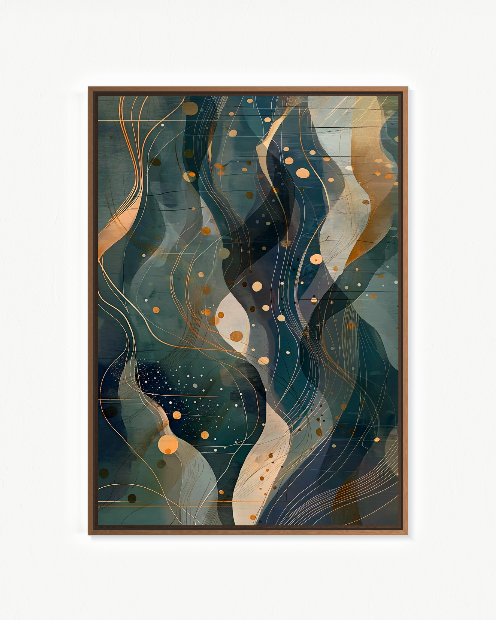 Estratos de agua — Flotante Negro, 70 × 100 cm