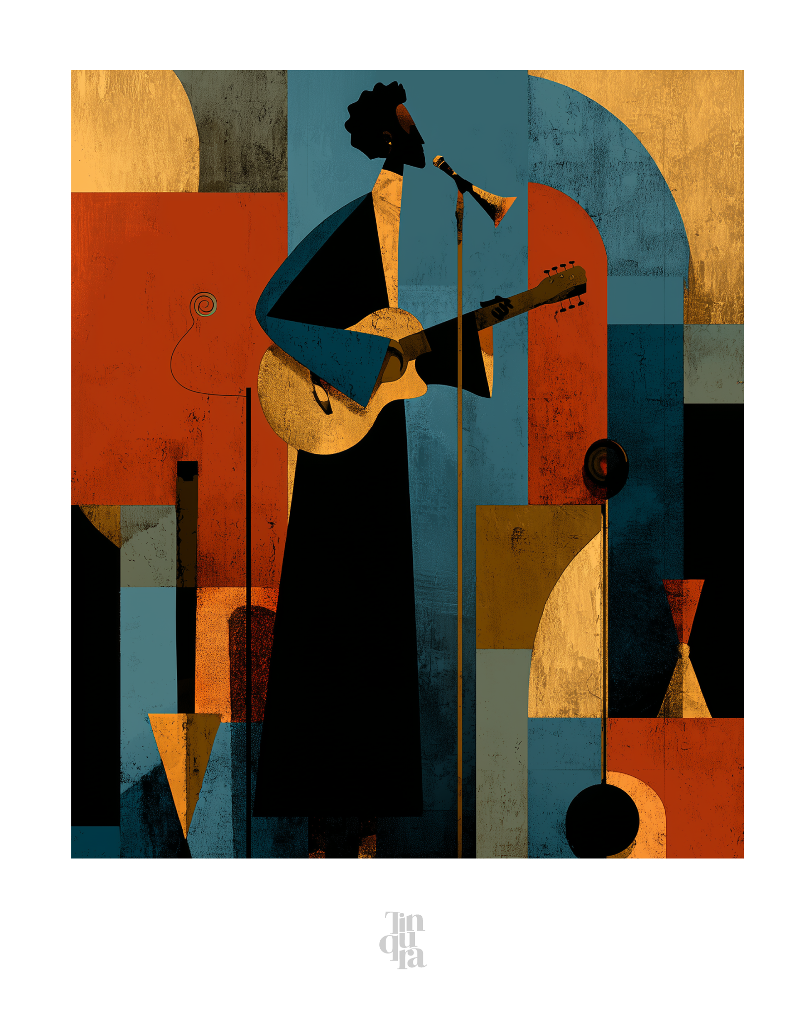La guitarrista · 70 × 100 cm